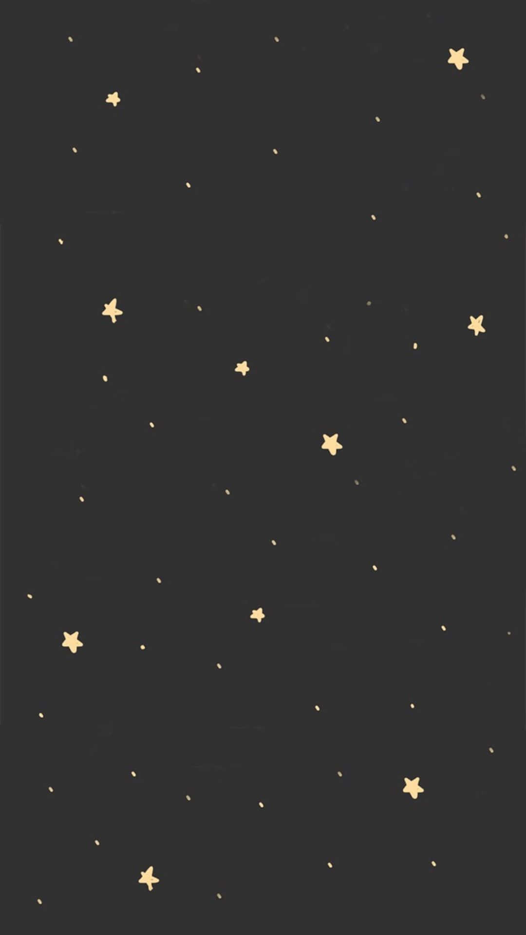 black background, gold stars, dark charcoal background, Full HD Phone Wallpaper
