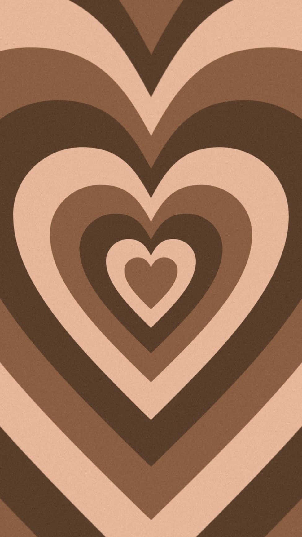Trendy iPhone, warm brown tones, nested hearts, HD Phone Wallpaper