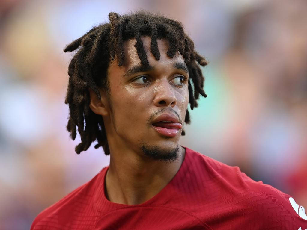 Trent Alexander-Arnold, dark dreadlocks, red jersey, SD Desktop Wallpaper