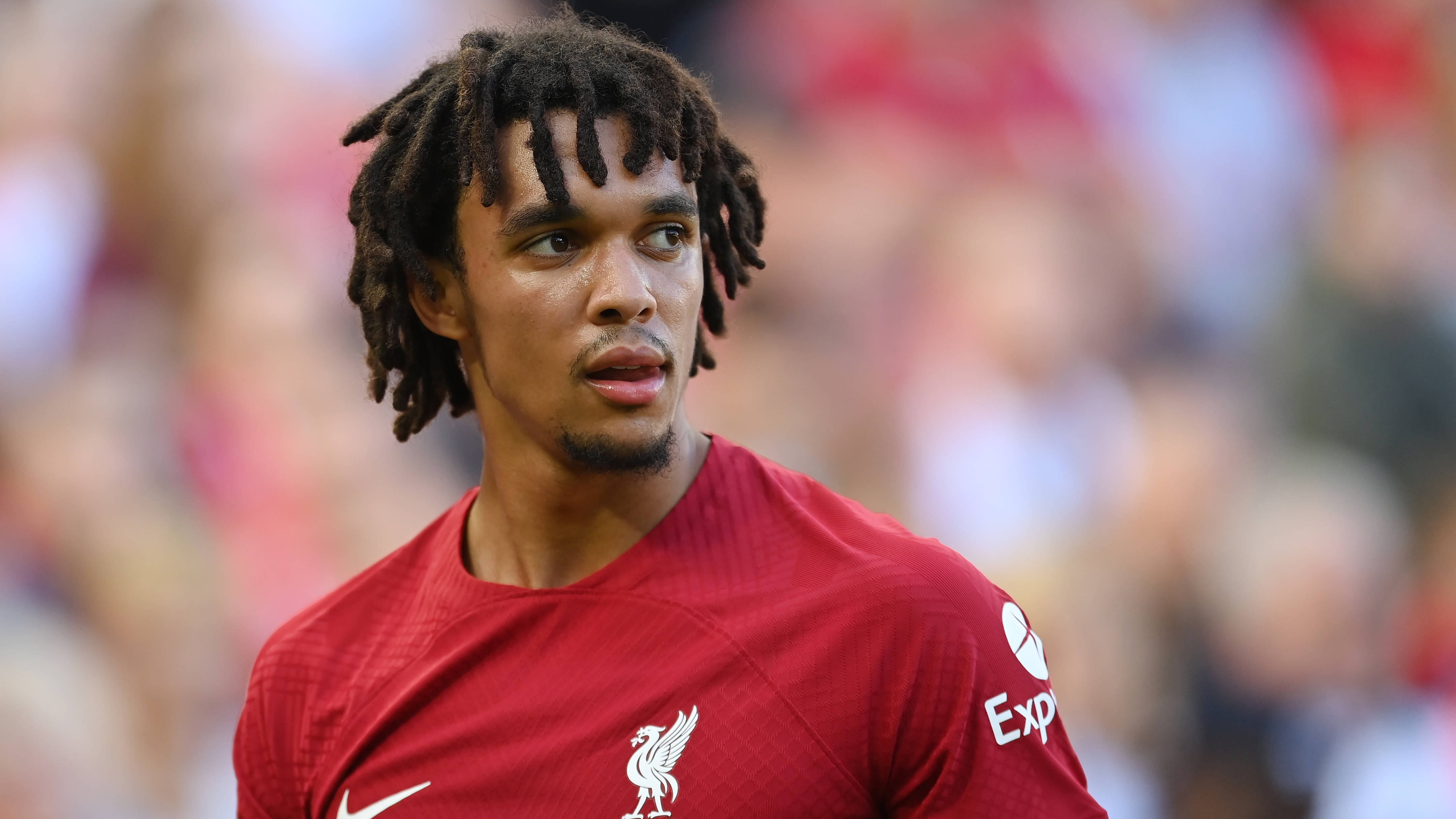 Trent Alexander-Arnold, dreadlocks, red Liverpool jersey, 4K Desktop Wallpaper
