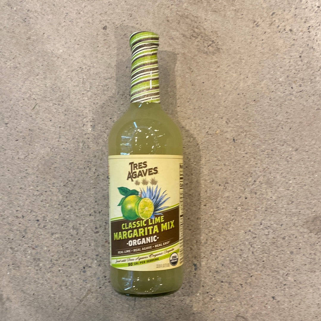 Tres Agaves Classic Lime Margarita Mix, green bottle, speckled gray countertop, SD Phone Wallpaper