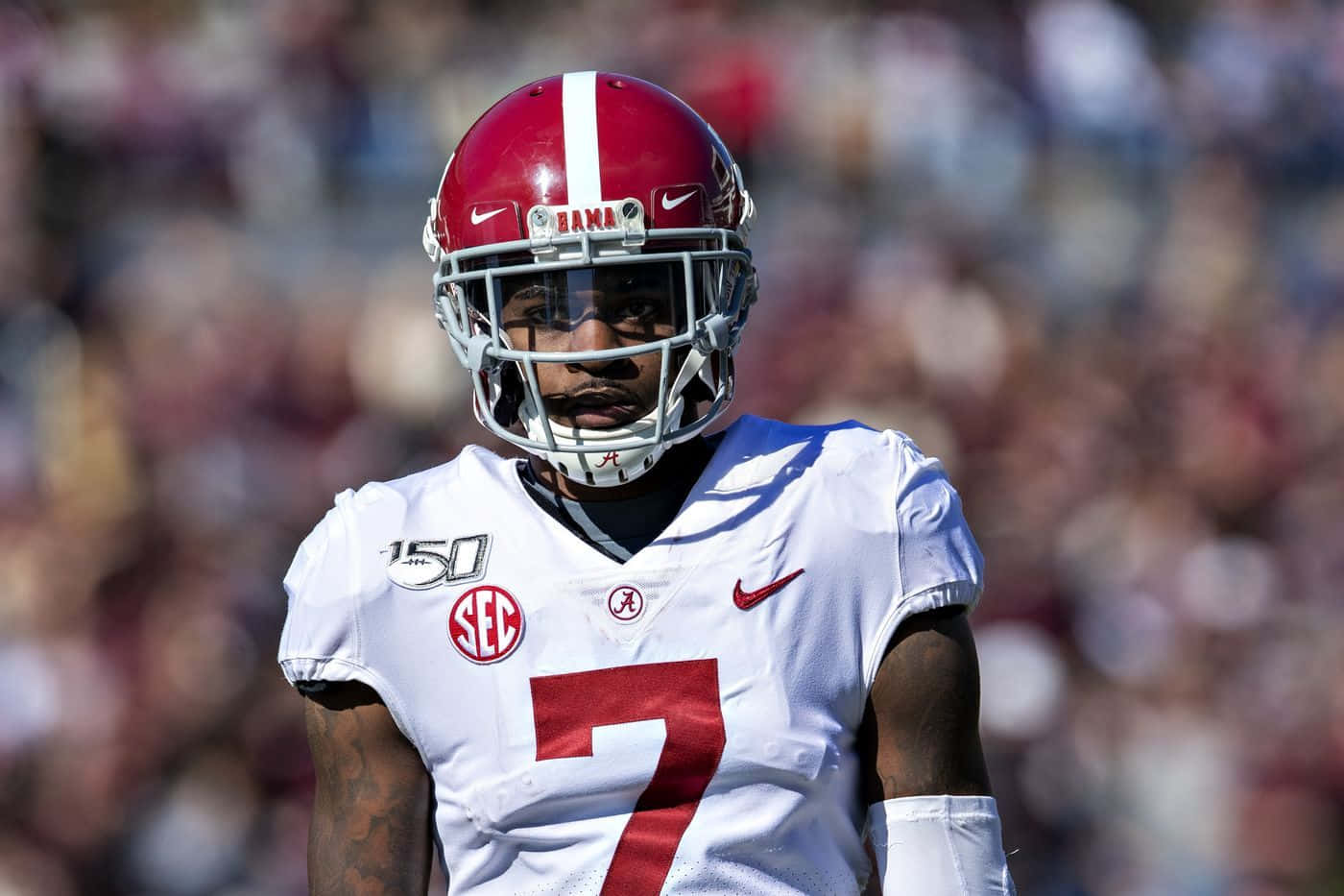 Trevon Diggs, defensive rookie of the year, white and crimson uniform, HD Desktop Wallpaper