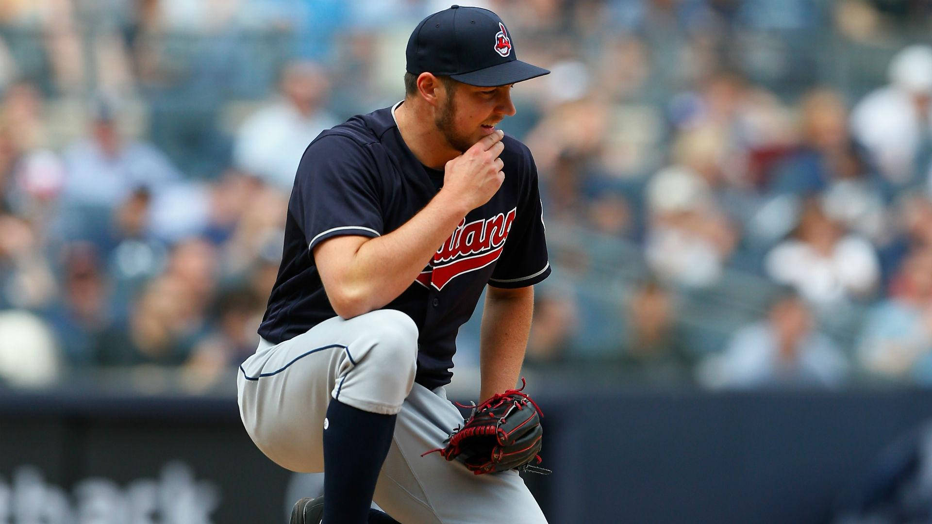 Trevor Bauer, baseball pitcher, dark uniform, Full HD Desktop Wallpaper