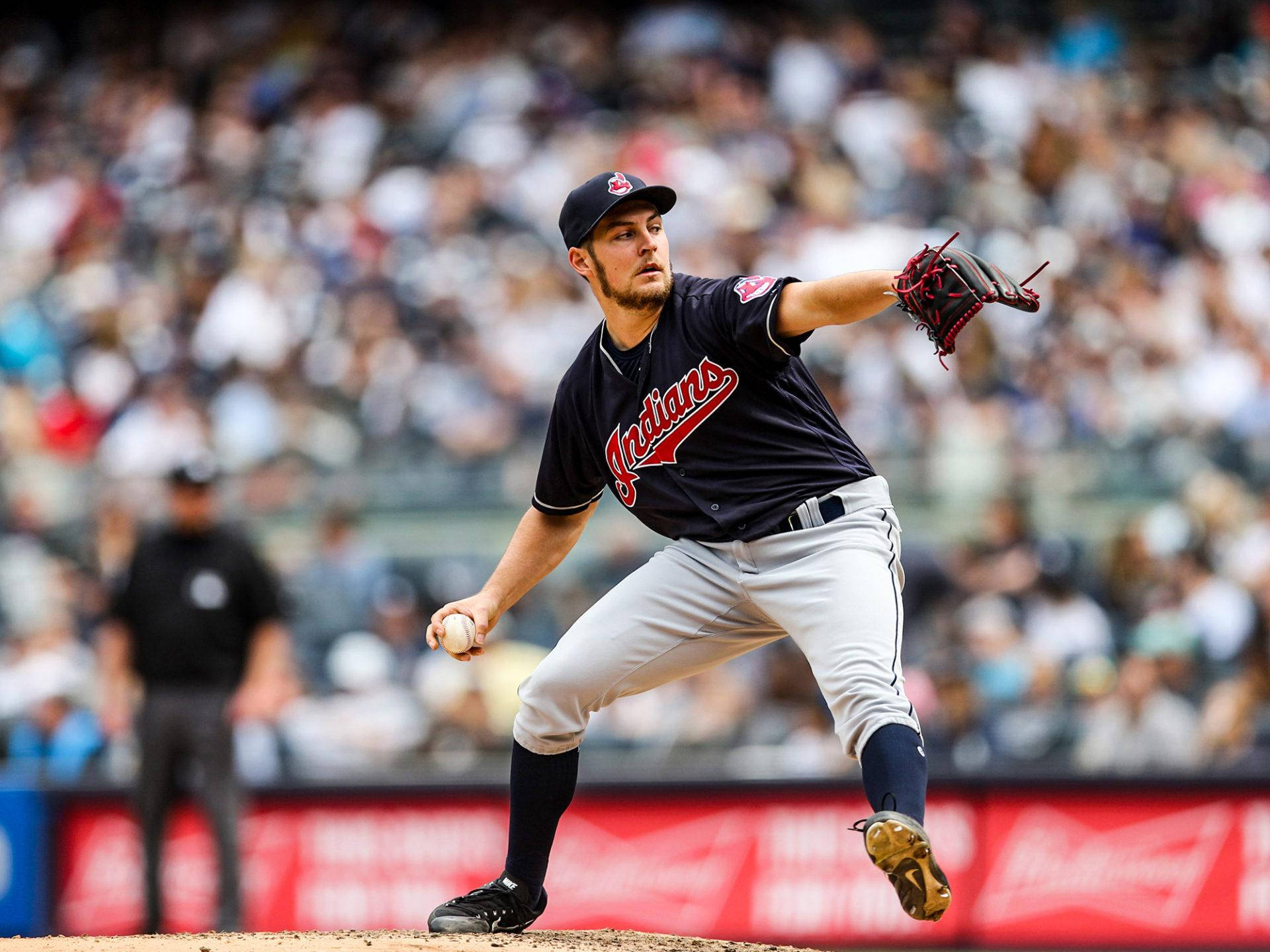 Trevor Bauer, baseball pitcher, dark uniform, Full HD Desktop Wallpaper