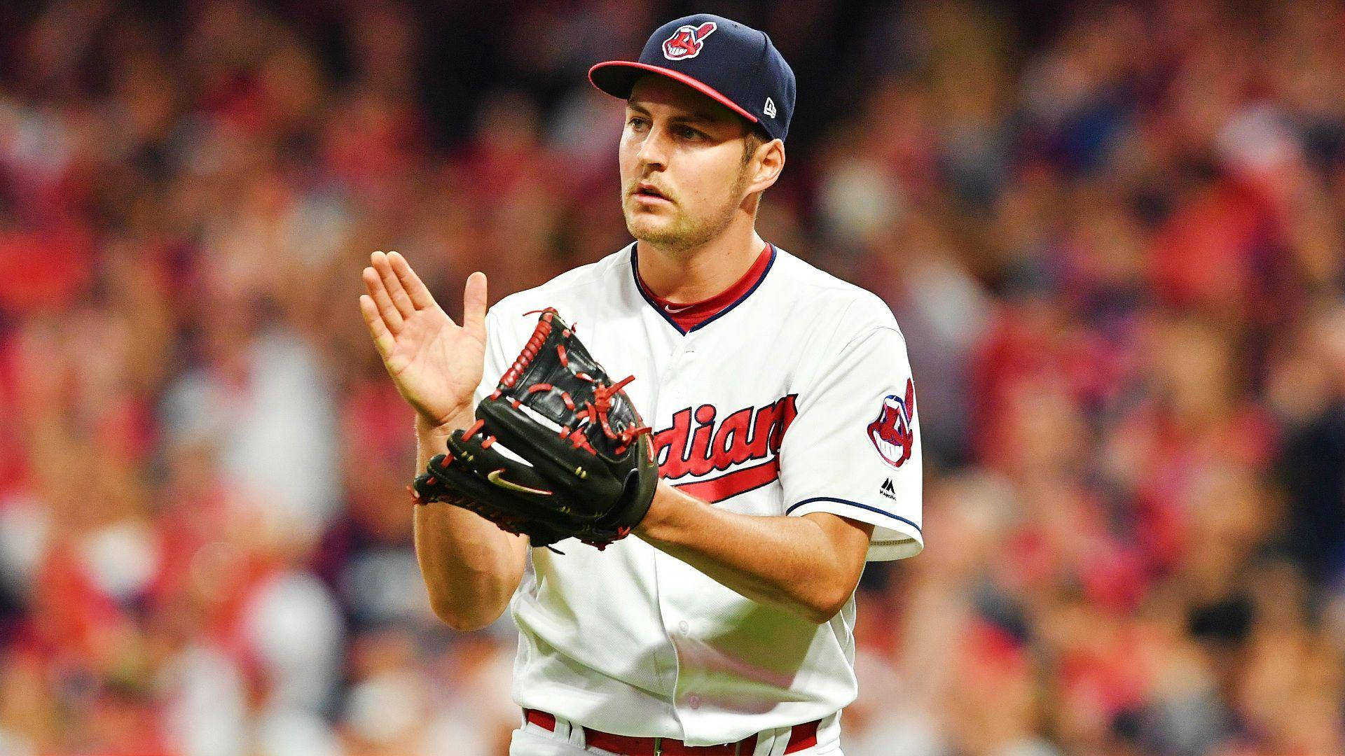 Trevor Bauer, white uniform, red trim, Full HD Desktop Wallpaper