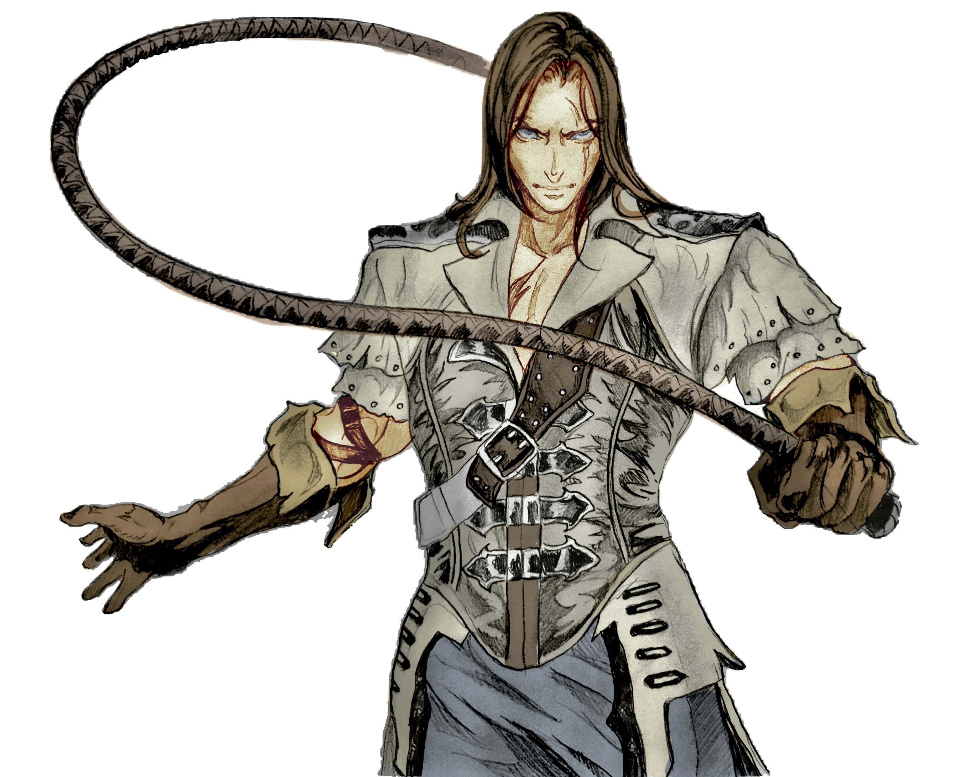 Trevor Belmont, whip, anime-style, 2K Desktop Wallpaper
