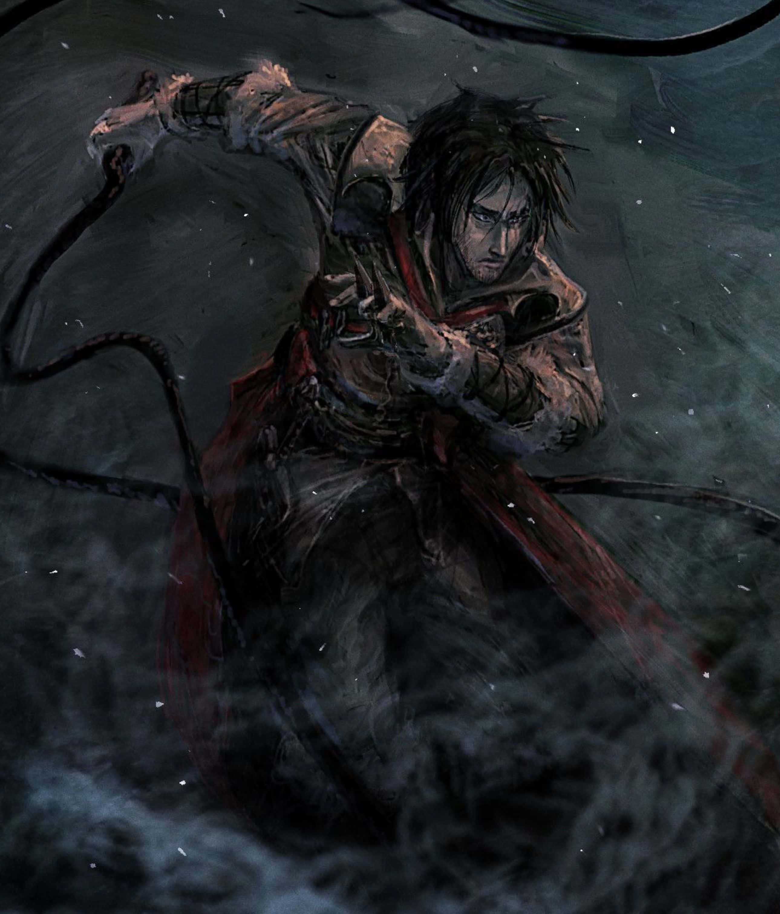 Trevor Belmont, fearless vampire hunter, tattered red cloak, 2K Phone Wallpaper