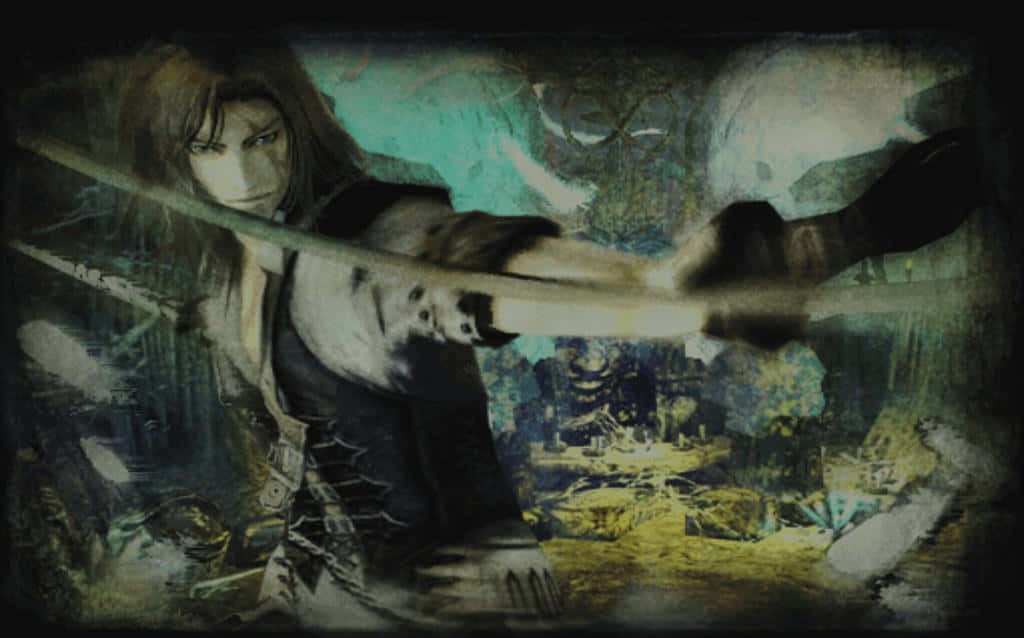Trevor Belmont, glowing sword, dark mystical forest, SD Desktop Wallpaper