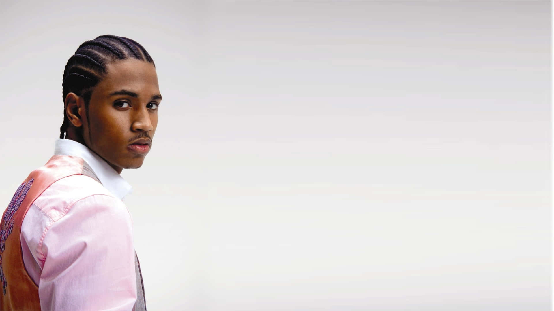 Trey Songz, cornrows, pink shirt, Full HD Desktop Wallpaper