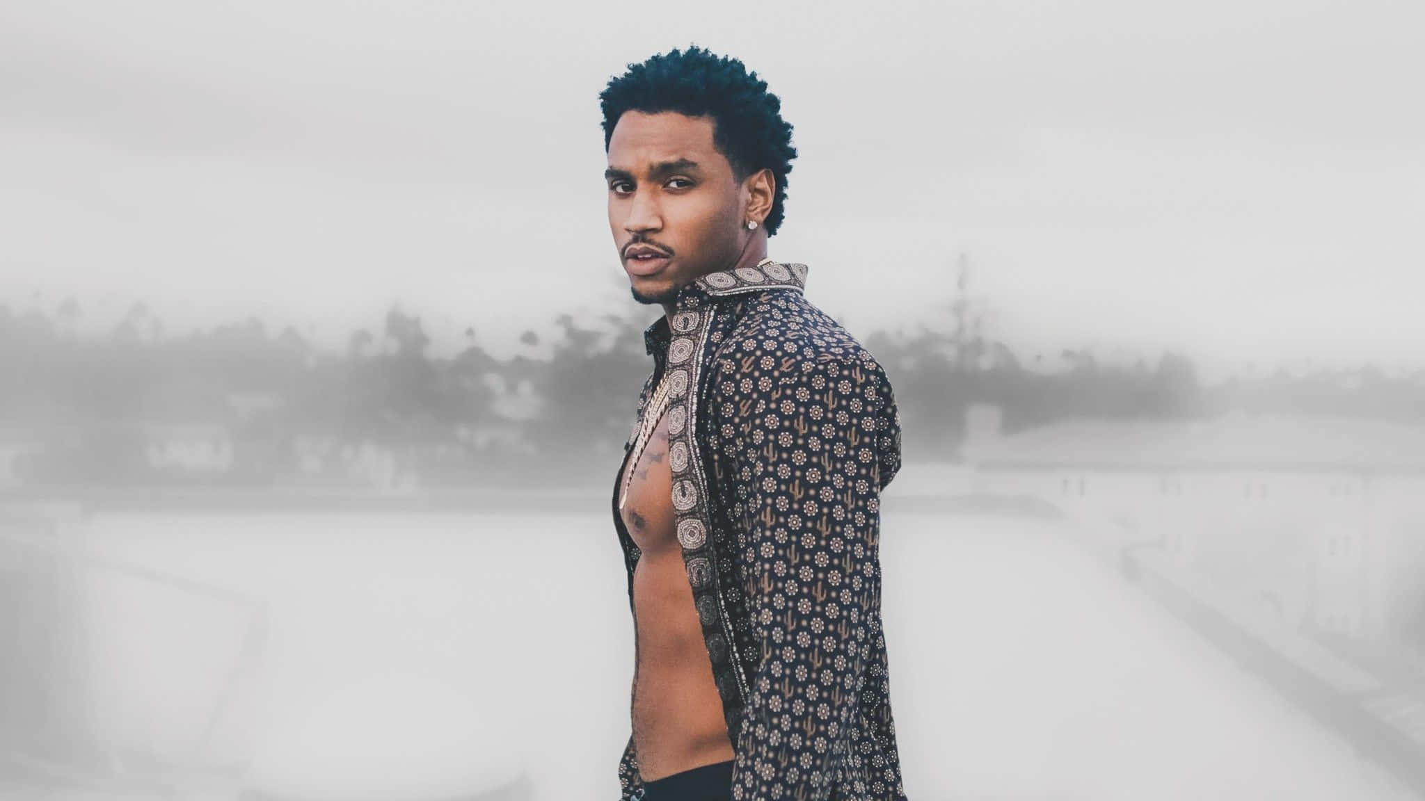 Trey Songz, R&B, dark curly hair, Full HD Desktop Wallpaper