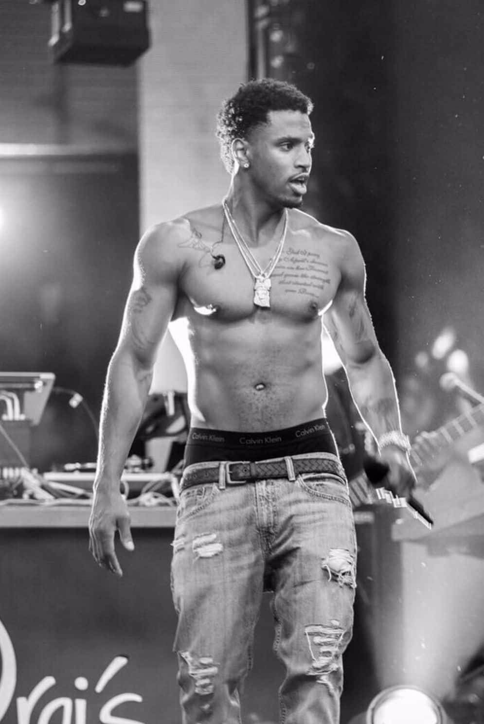Trey Songz, shirtless, muscular man, HD Phone Wallpaper