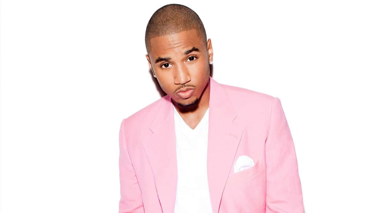 Trey Songz, shaved head, bright pink blazer, SD Desktop Wallpaper