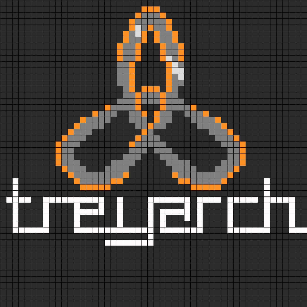 Treyarch, gray and orange ribbon symbol, dark grid background, SD Desktop Wallpaper