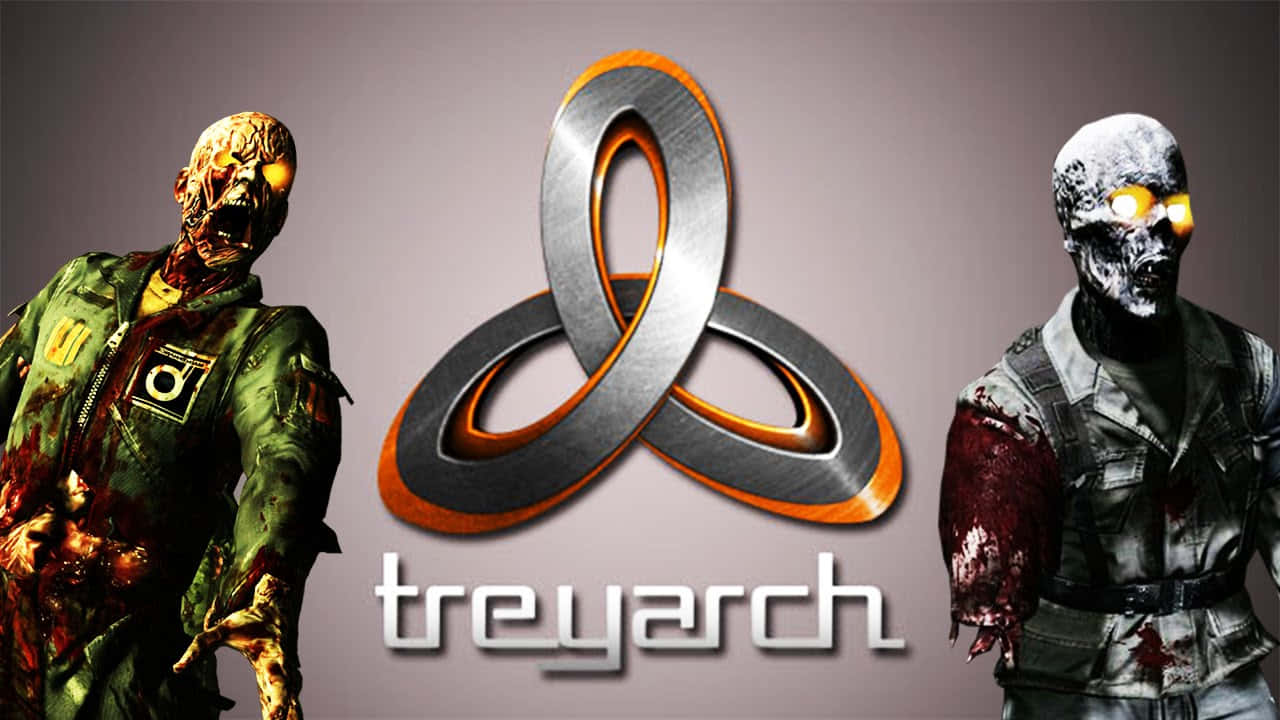 Treyarch, zombie soldiers, metallic treyarch logo, HD Desktop Wallpaper