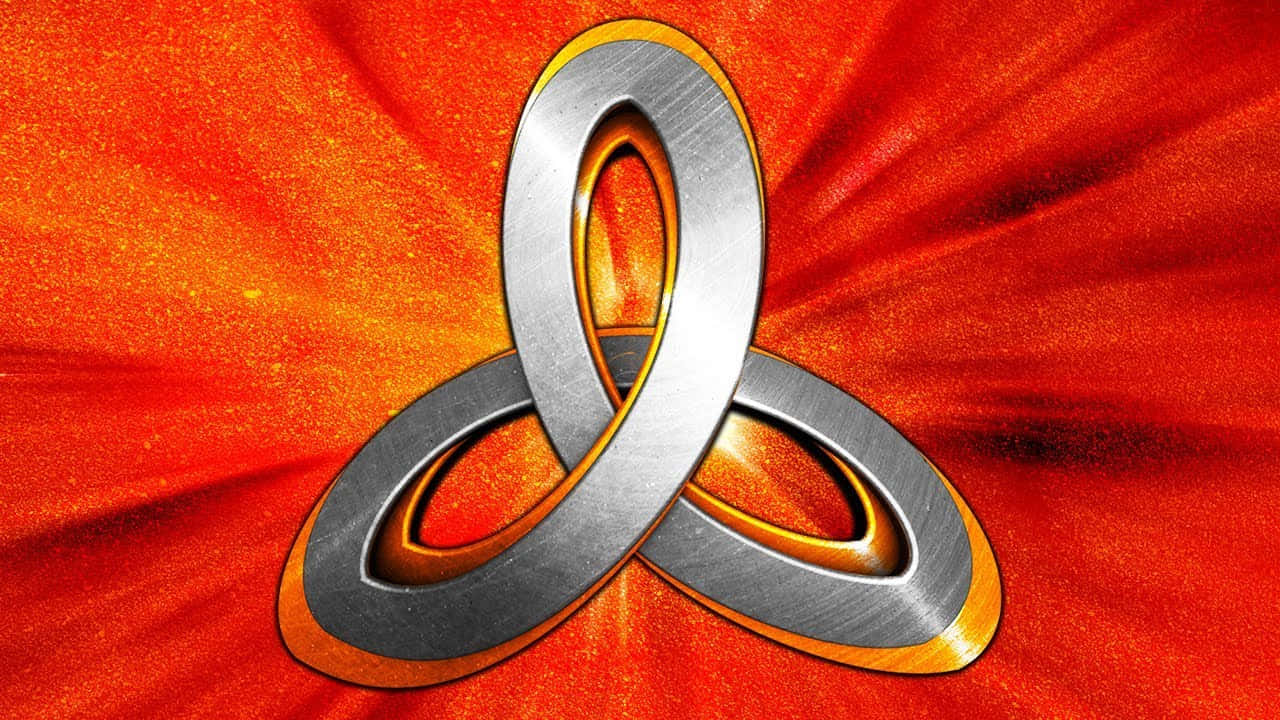 Treyarch, metallic trinity knot, brushed silver finish, HD Desktop Wallpaper