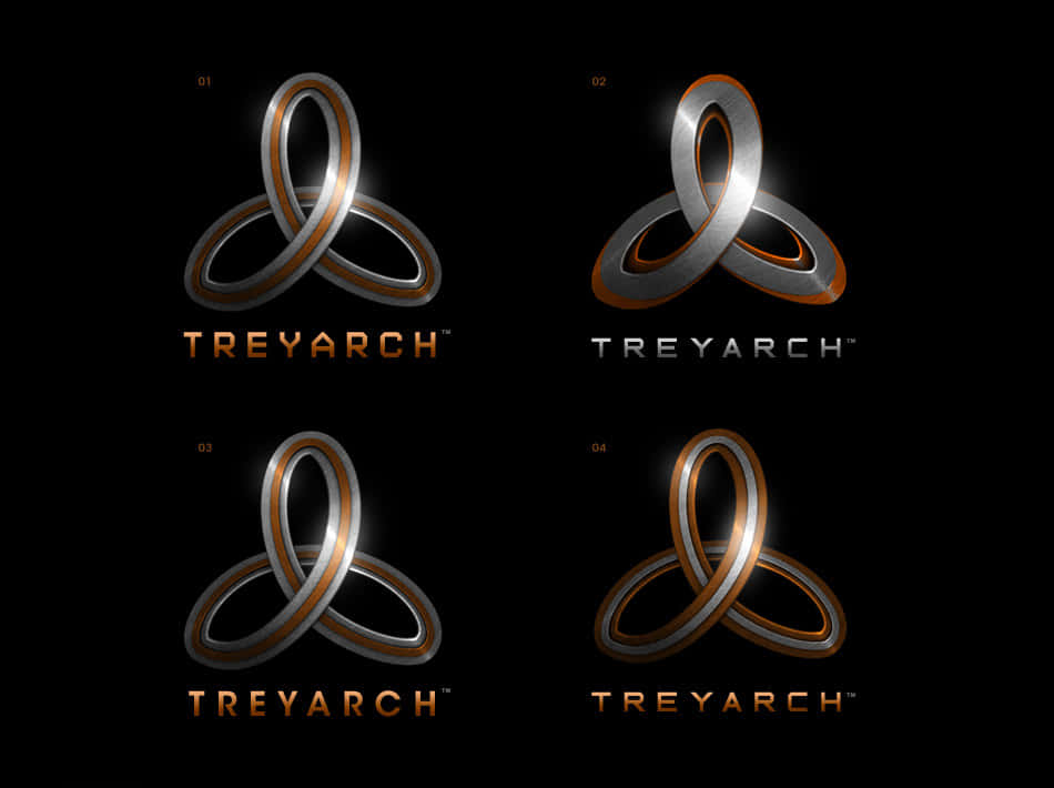 Treyarch, metallic interlocking ring logos, black background, SD Desktop Wallpaper