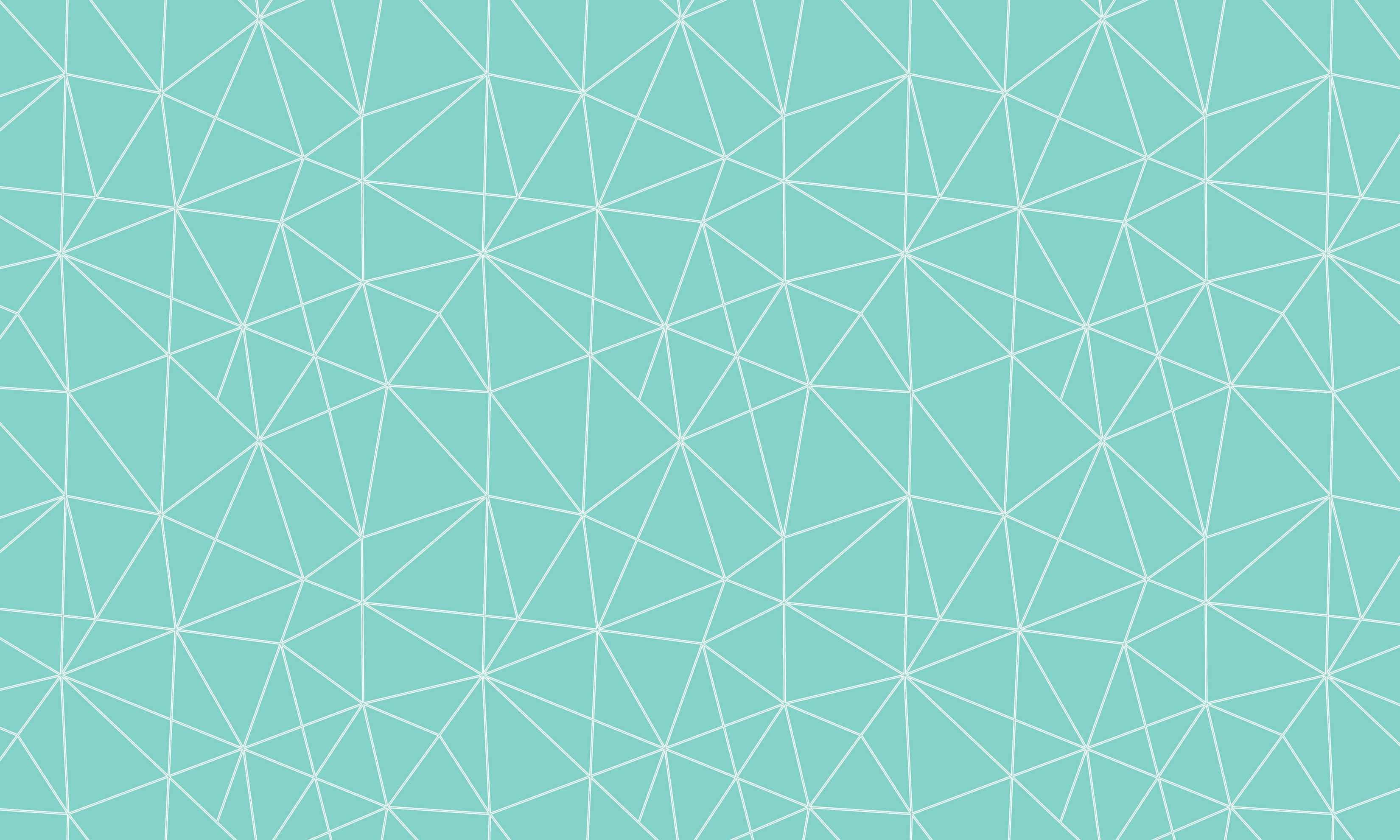 teal background, white geometric triangular grid pattern, green aesthetic desktop, 2K Desktop Wallpaper