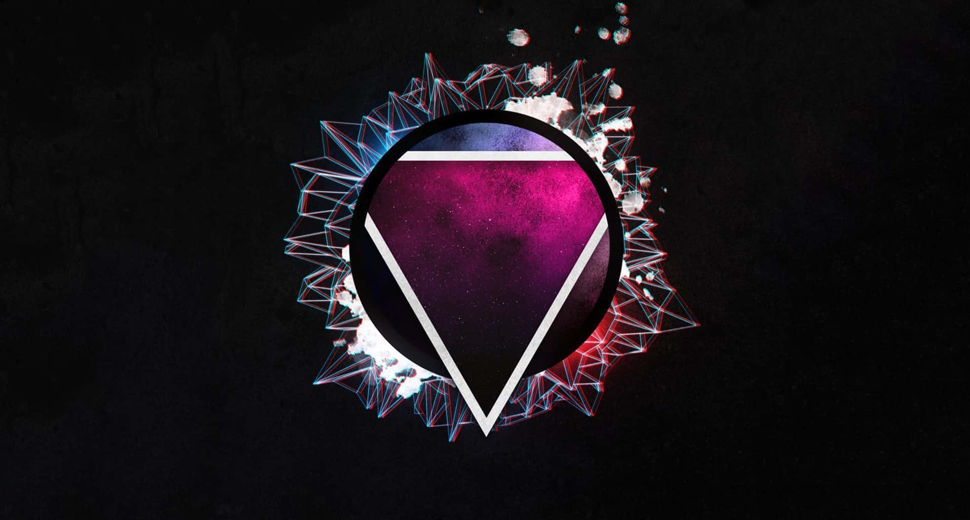triangle, circle, glowing purple galaxy, HD Desktop Wallpaper
