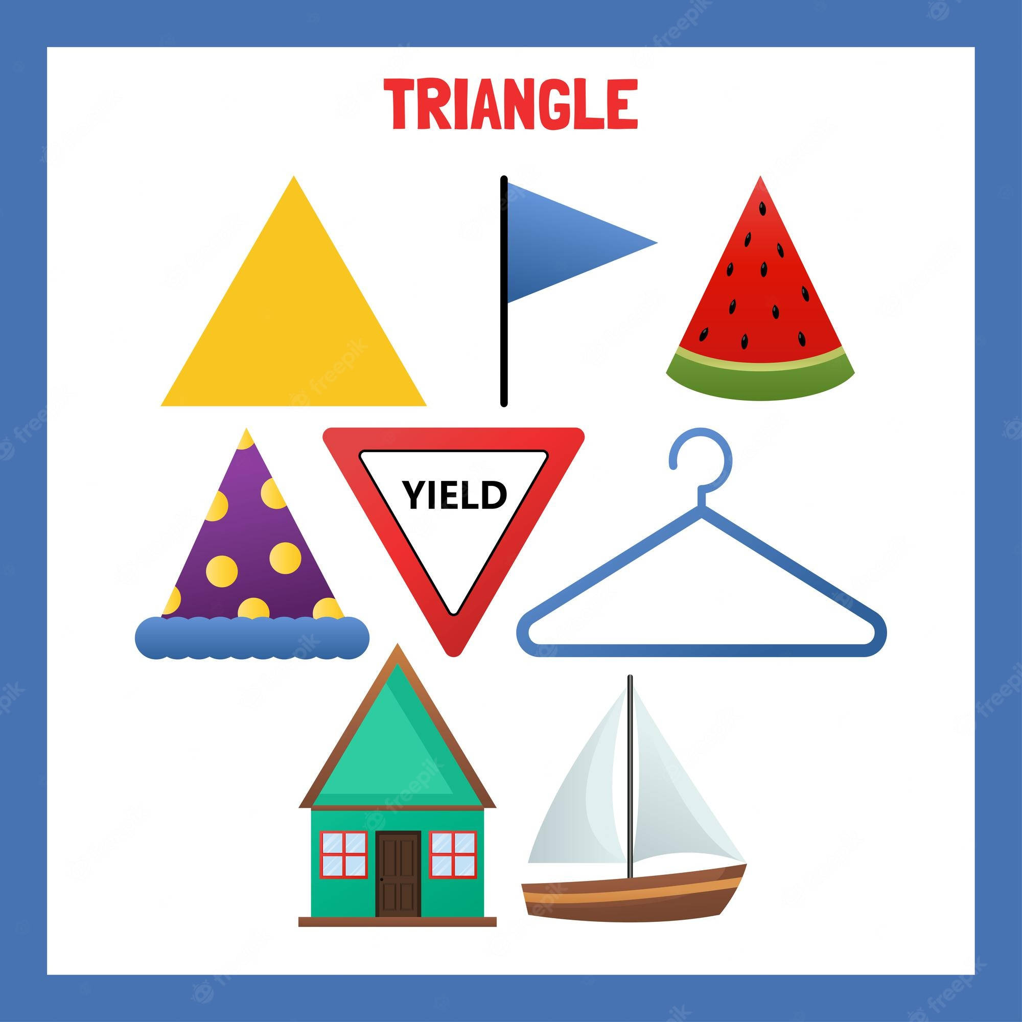 triangle, yield sign, watermelon, Full HD Desktop Wallpaper