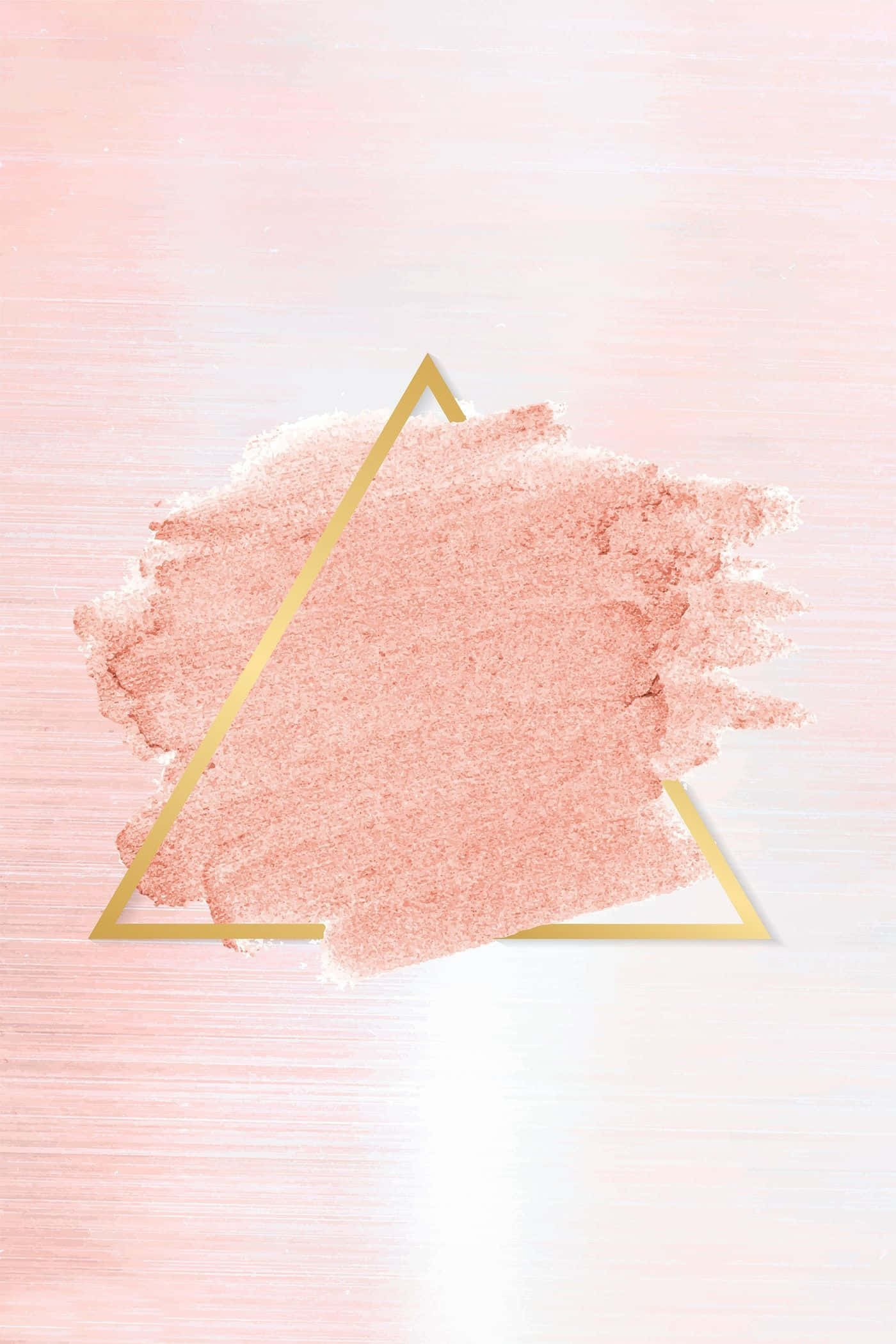 rose gold color, minimalist gold triangle, soft pink watercolor splash, Full HD Phone Wallpaper