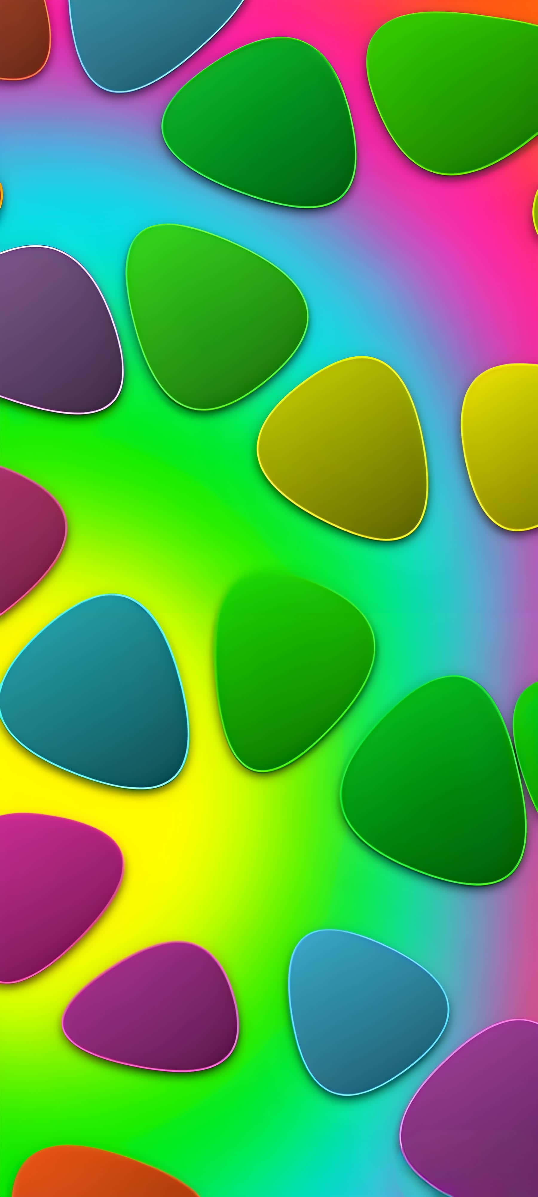 colorful triangle charm, lively modern abstract, glossy triangular shapes, 4K Phone Wallpaper