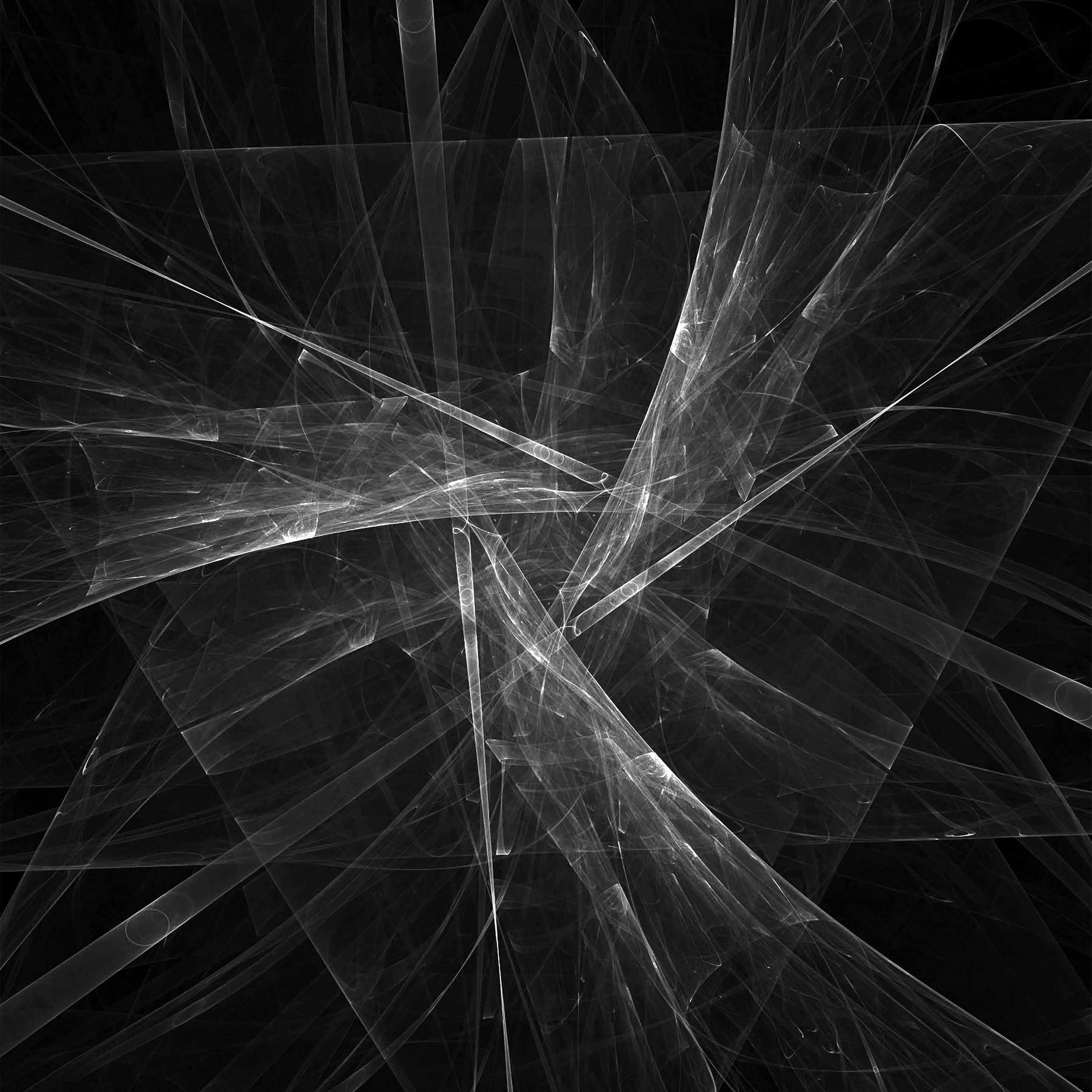 black iPad, triangular abstract design, glowing white lines, 2K Desktop Wallpaper