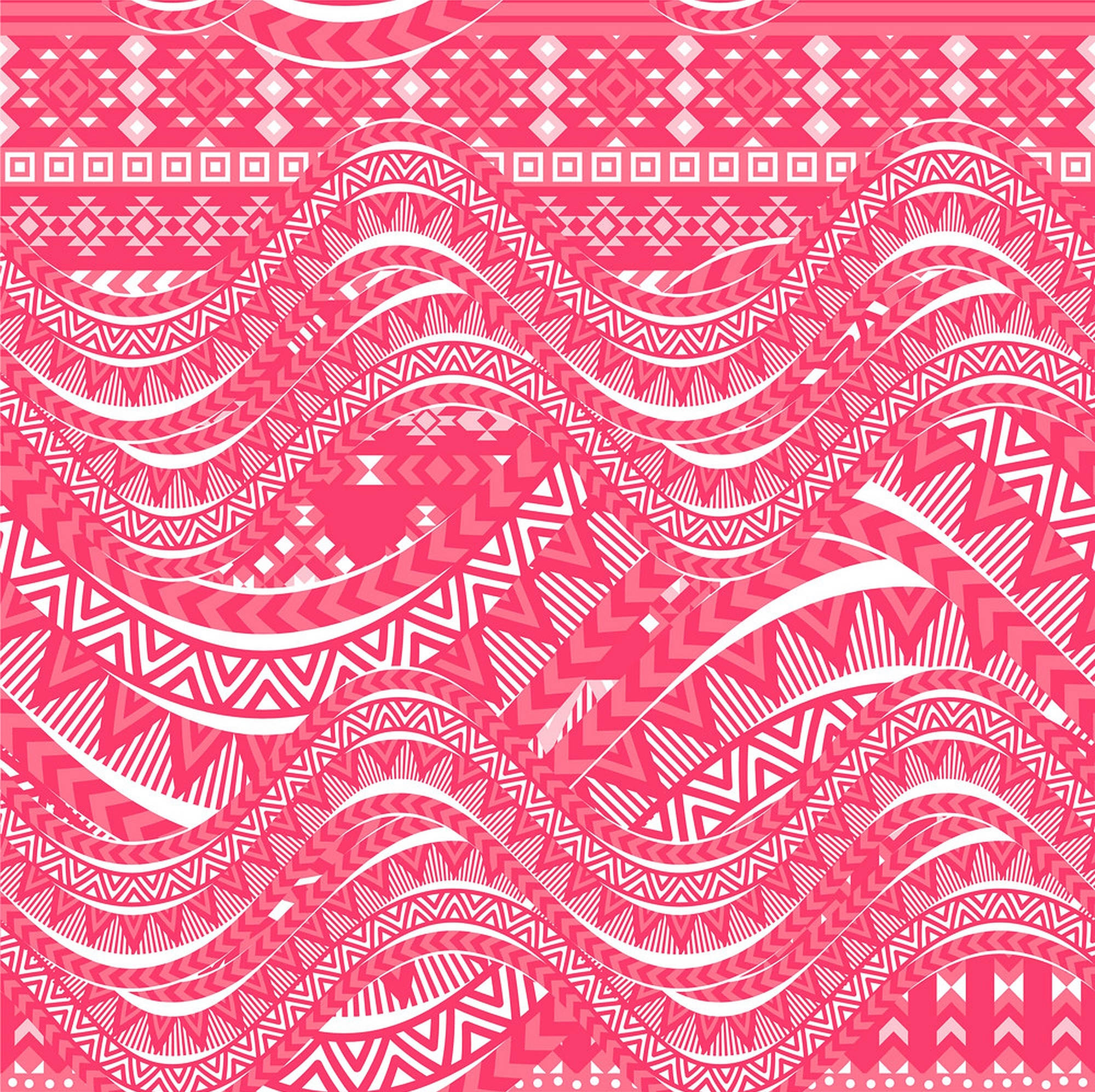 pink tribal pattern, vibrant pink, white, Full HD Desktop Wallpaper