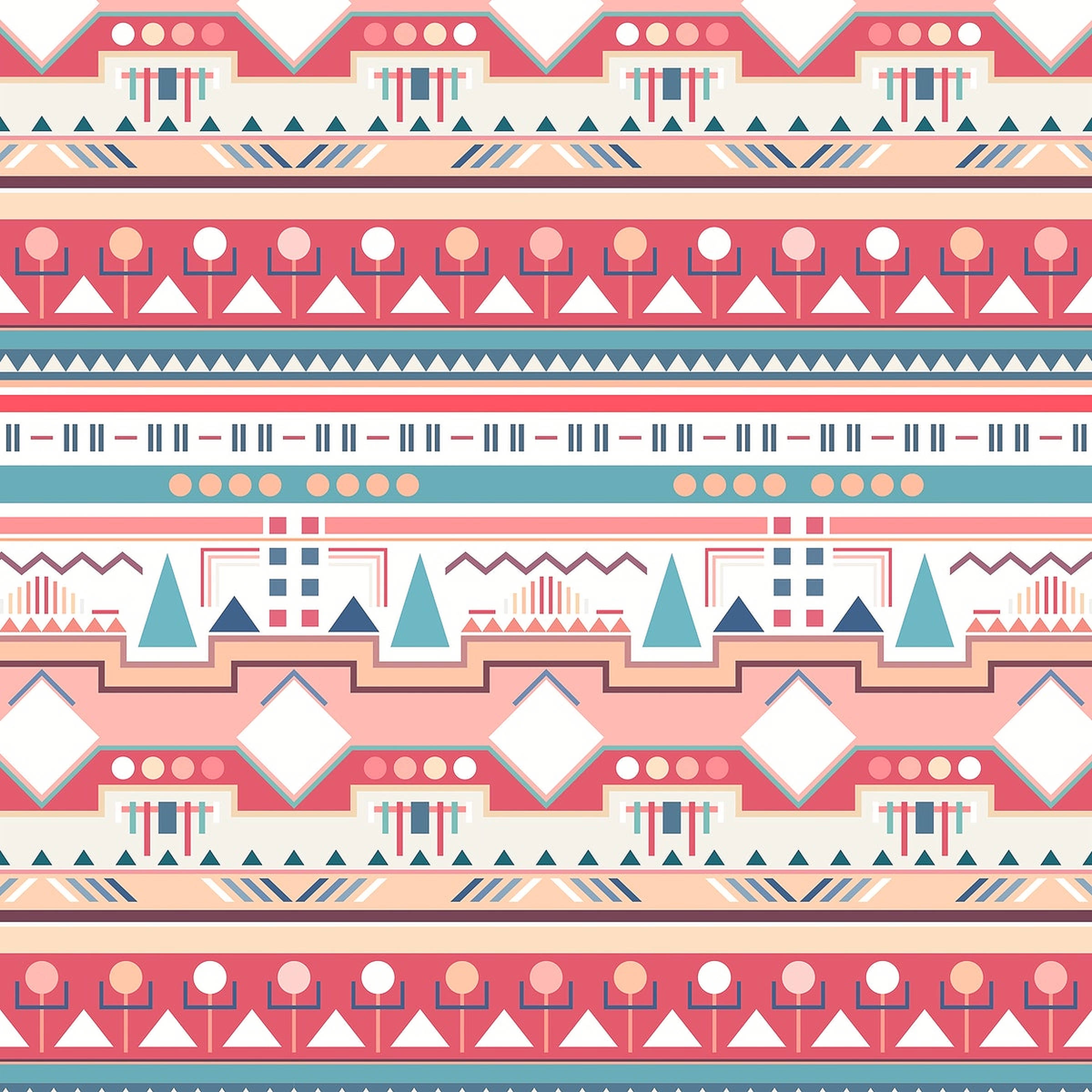 geometric tribal pattern, triangles, circles, Full HD Desktop Wallpaper