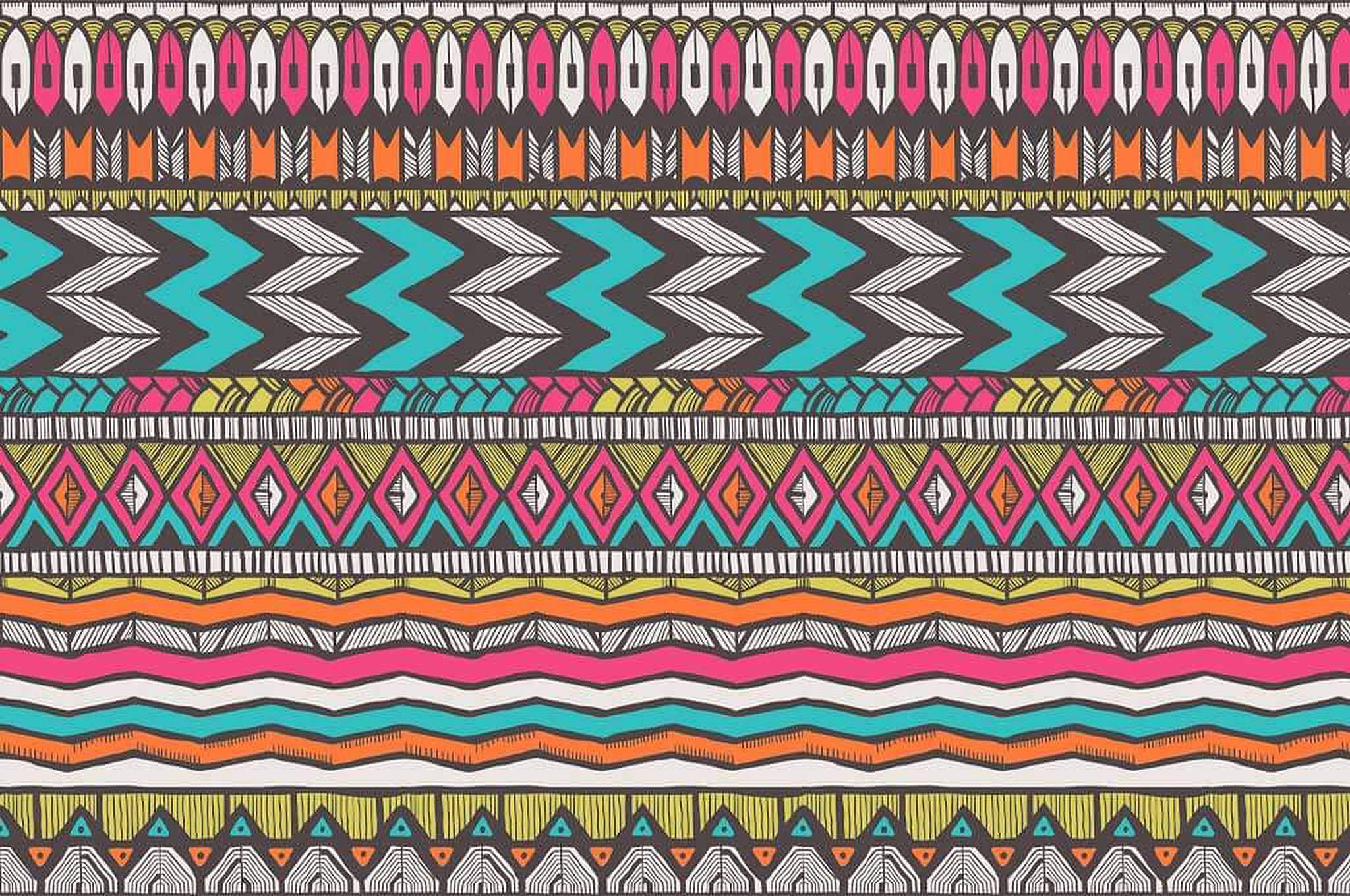 colorful tribal pattern, vibrant geometric tribal patterns, bold colors, Full HD Desktop Wallpaper