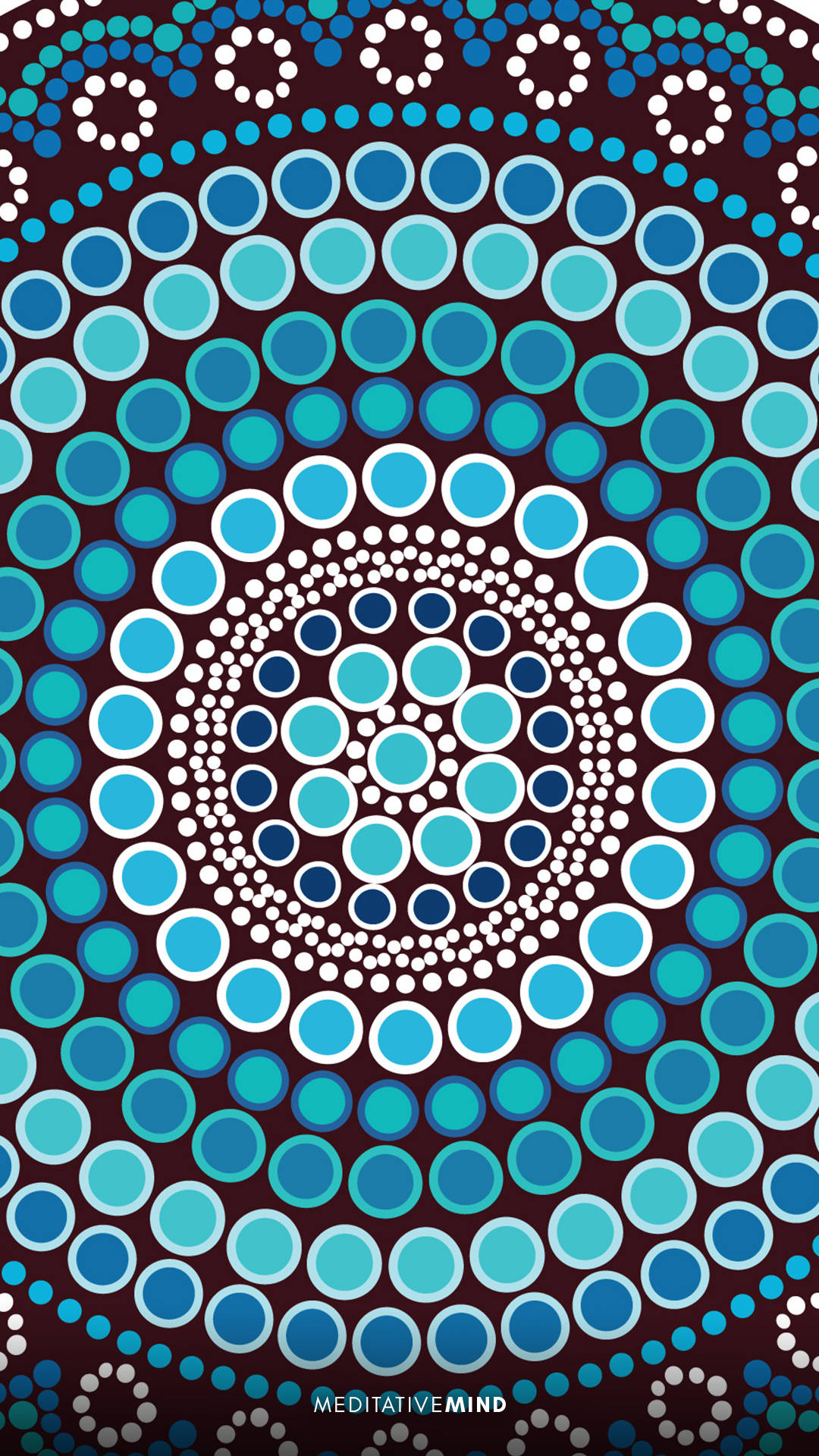 indigenous circles of concentric circles, concentric circle pattern, blue and white dots, Full HD Phone Wallpaper