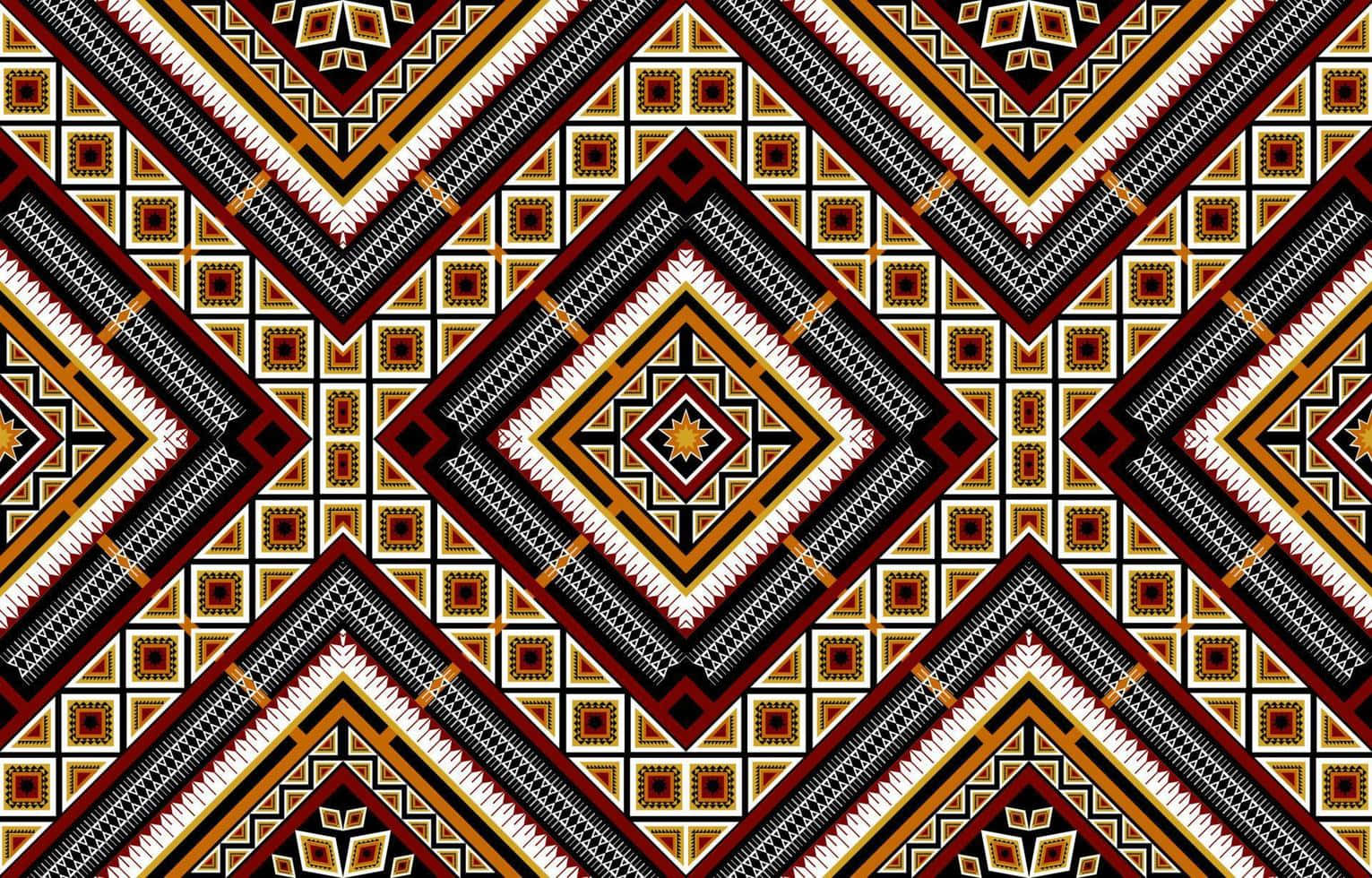 Native Tribal Square Pattern, diamond motifs, red, HD Desktop Wallpaper