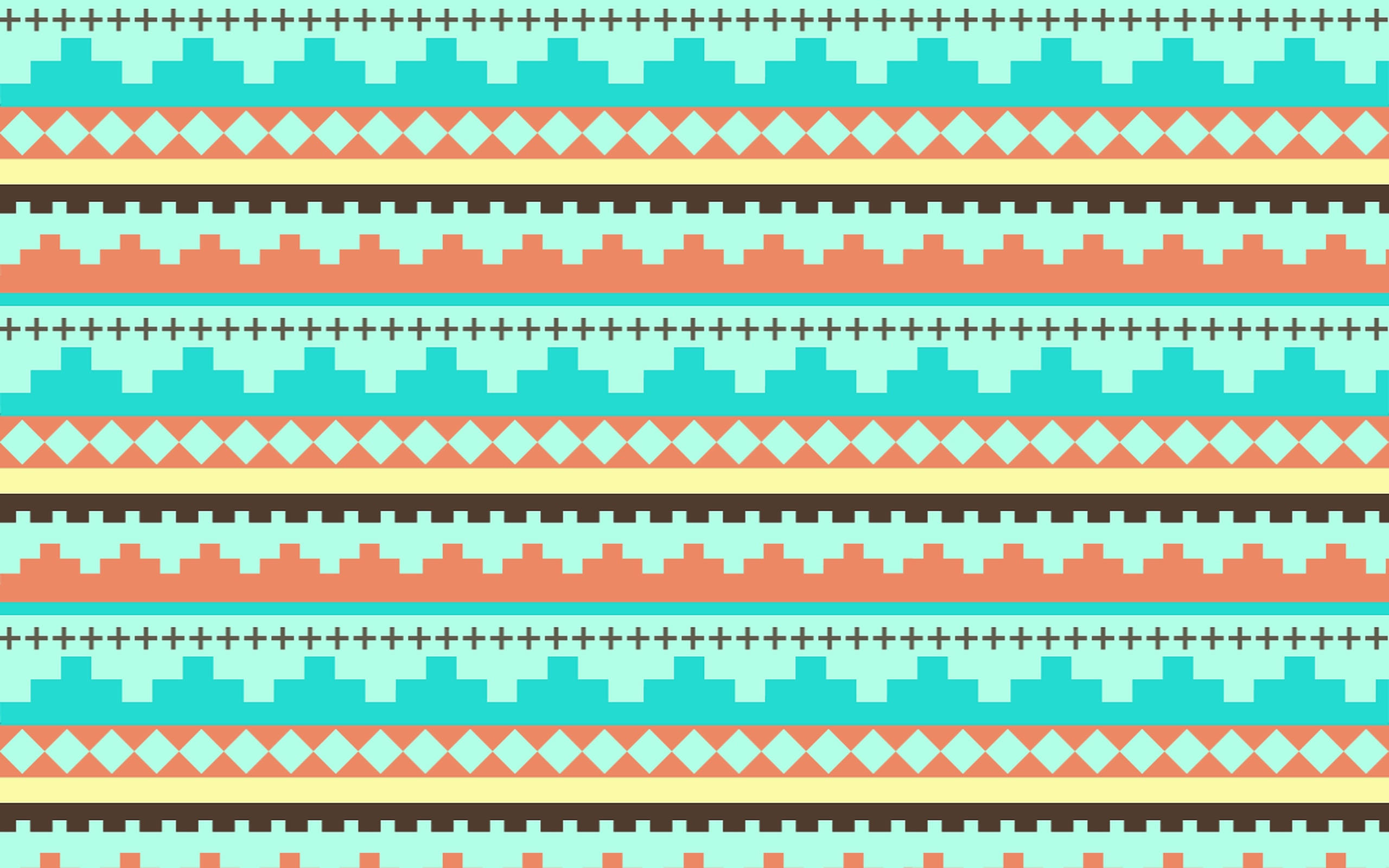 cyan blue, tribal pattern, turquoise coral, 2K Desktop Wallpaper