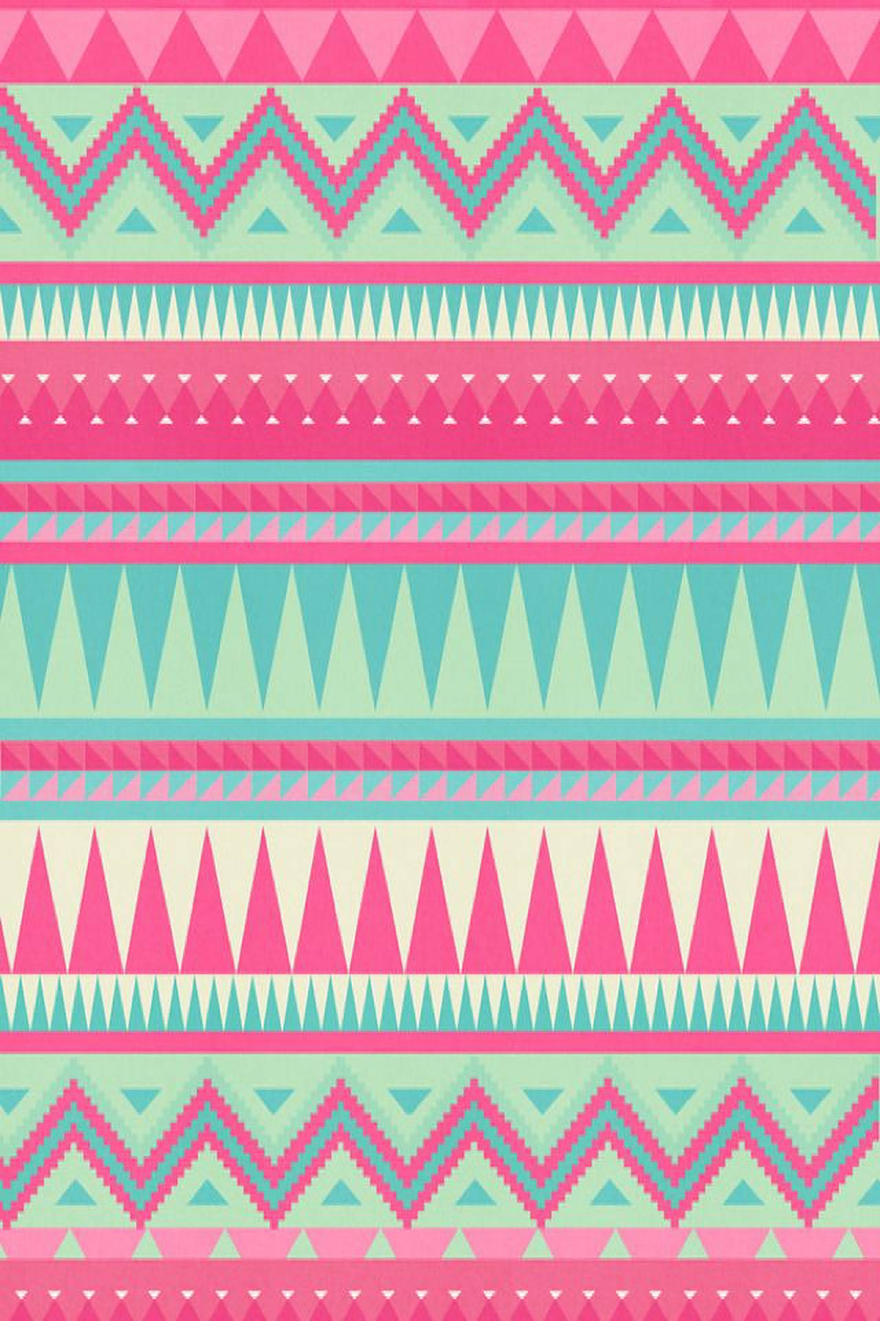 pink, teal, tribal pattern, Full HD Phone Wallpaper