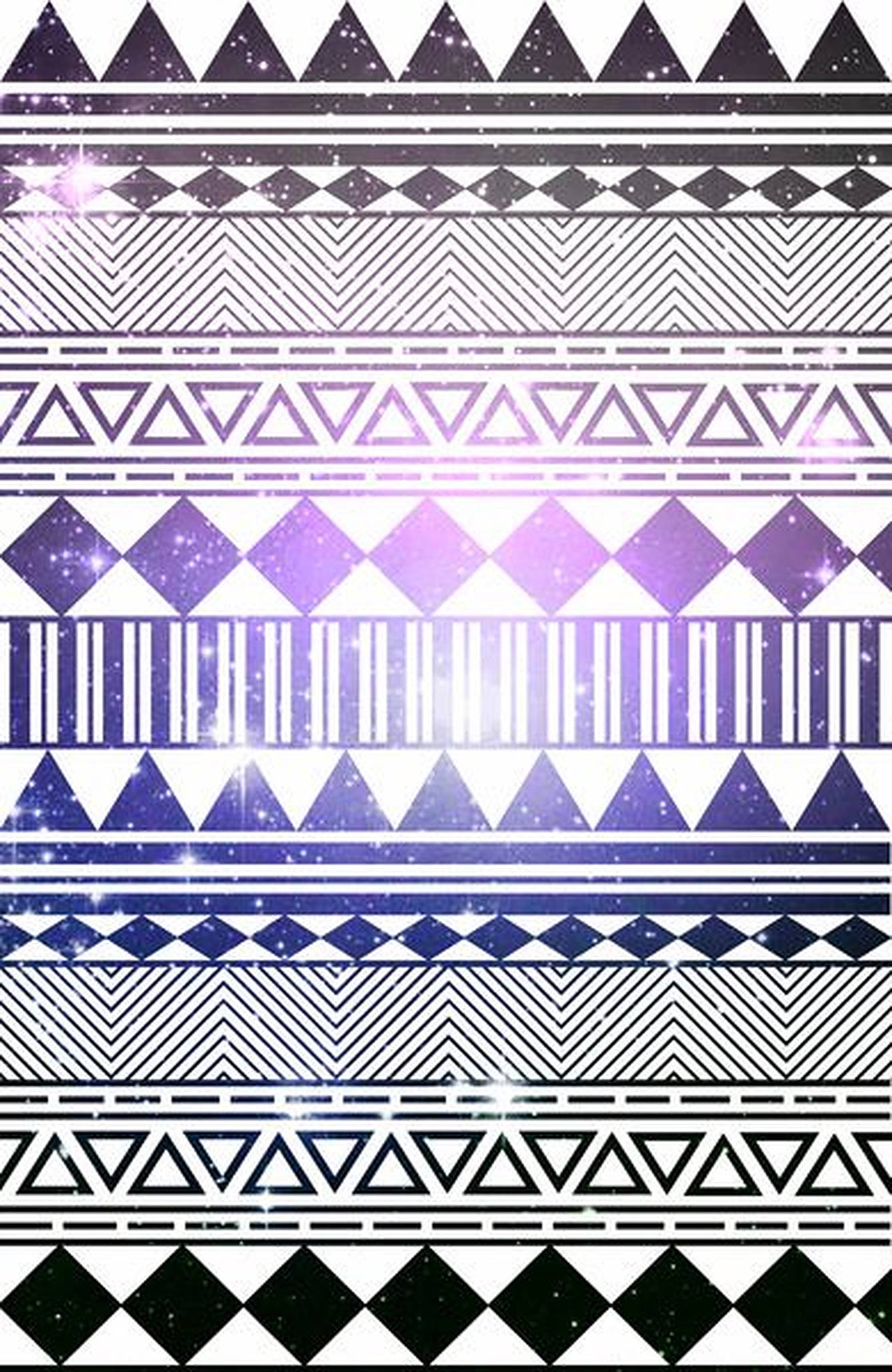 geometric tribal patterns, purple blue, white, Full HD Phone Wallpaper