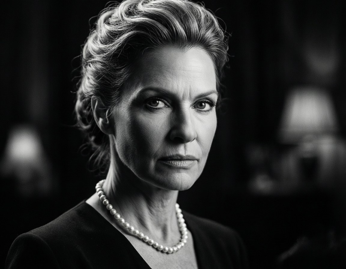 Tricia Helfer, black and white portrait, dramatic lighting, SD Desktop Wallpaper