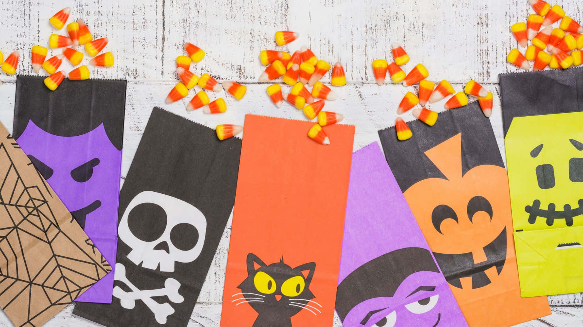 Trick Or Treating Bags, Halloween treat bags, spooky designs, Full HD Desktop Wallpaper