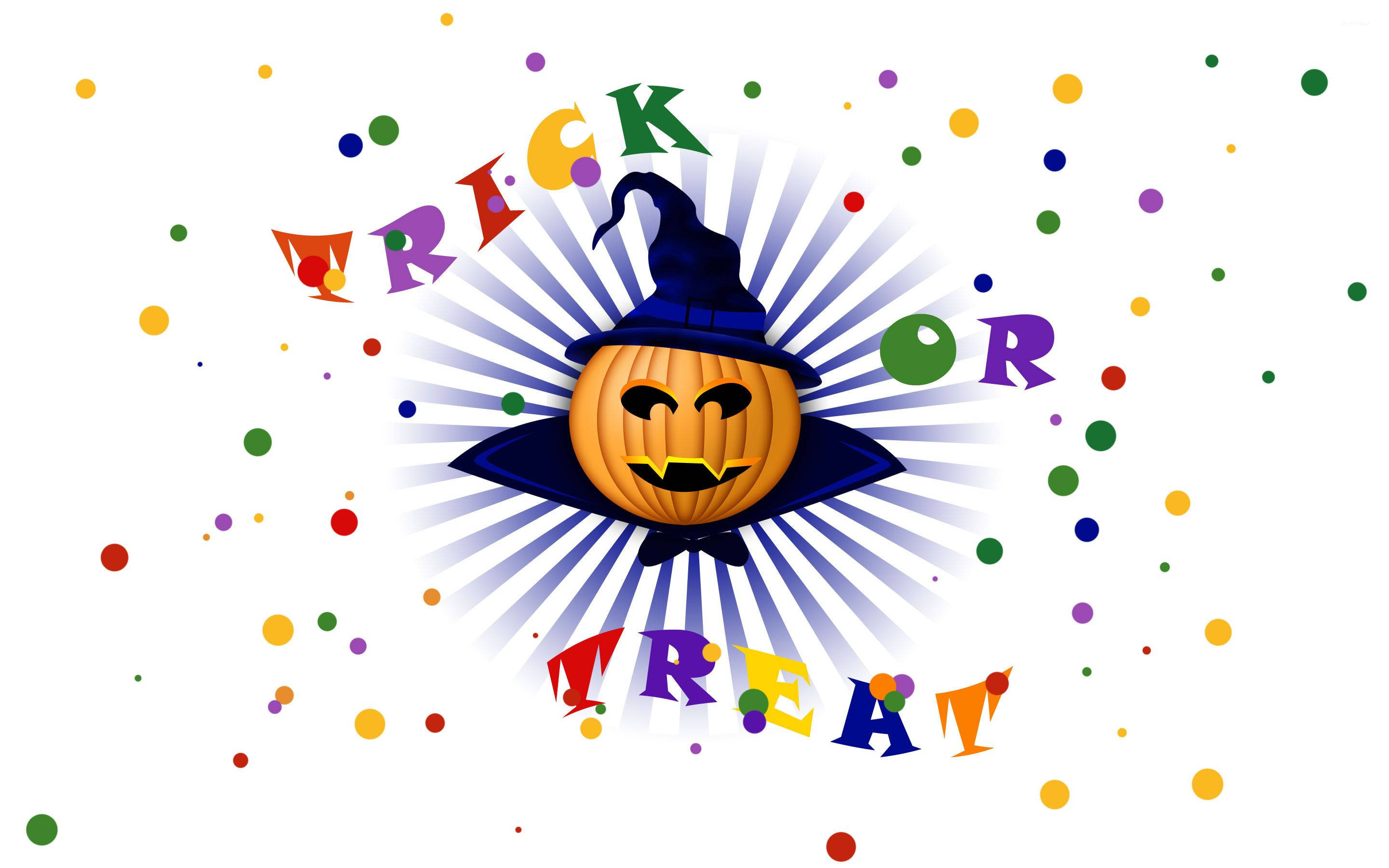 jack-o'-lantern, witch hat, trick or treat, 2K Desktop Wallpaper