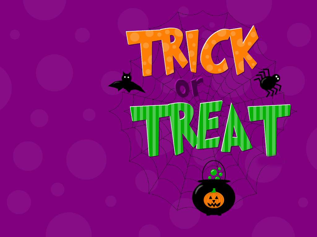 Trick Or Treat, web, purple background, SD Desktop Wallpaper