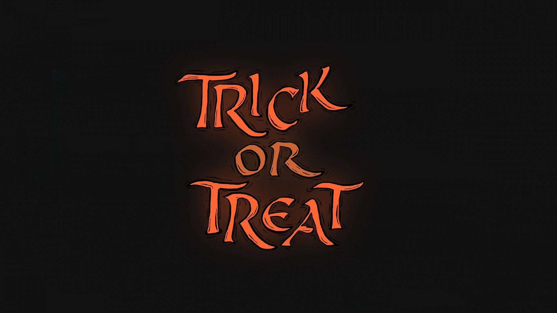 Trick Or Treat, glowing orange, spooky font, Full HD Desktop Wallpaper
