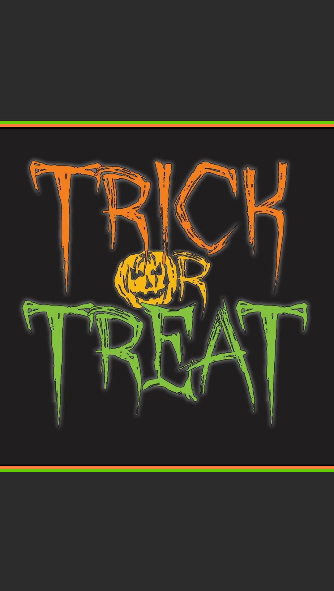 Trick or Treat, orange, green, HD Phone Wallpaper