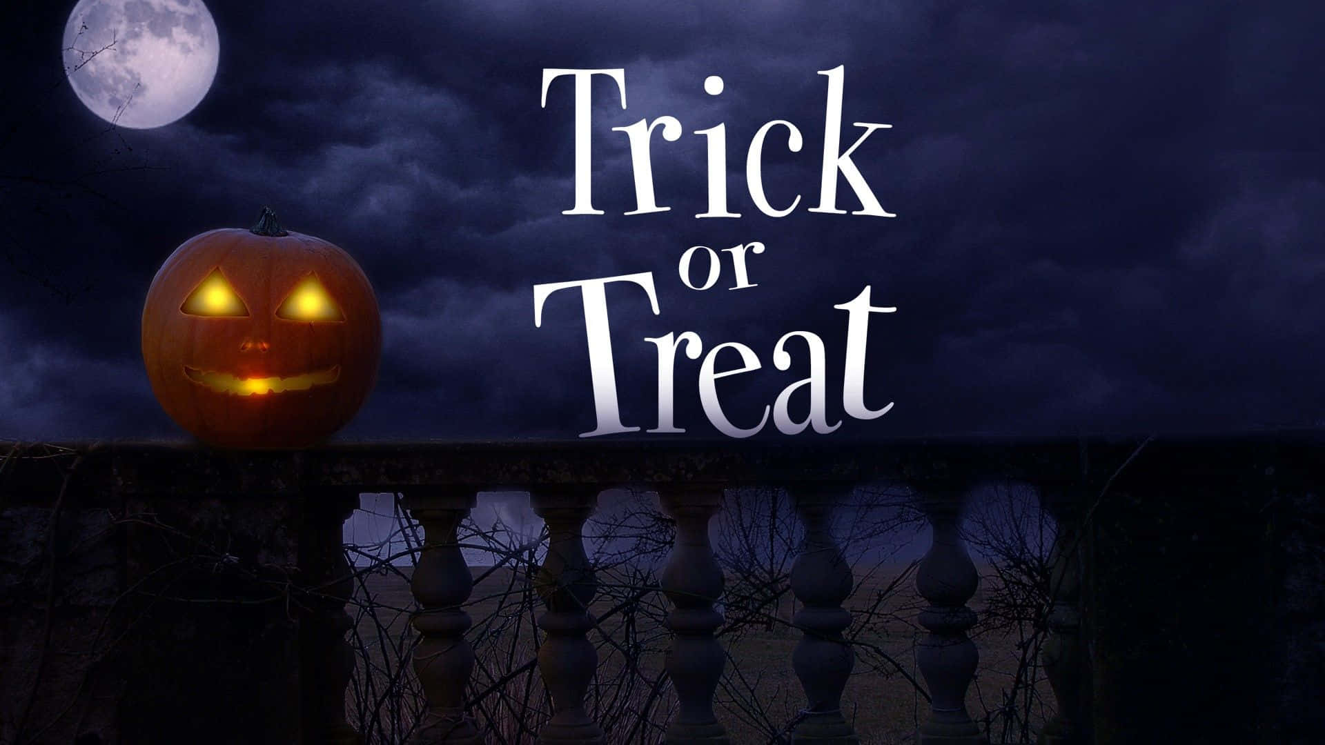 Trick or Treat, jack-o'-lantern, fiery eyes, Full HD Desktop Wallpaper