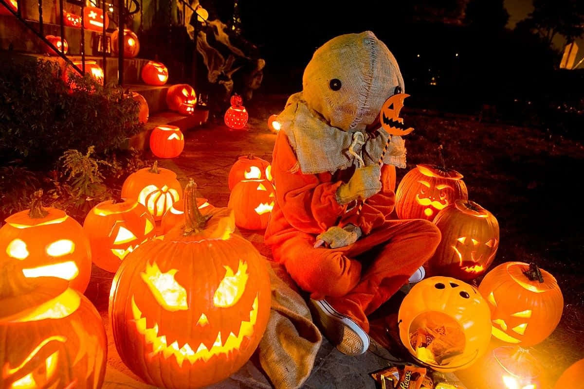 Trick r treat, scarecrow, orange pajamas, SD Desktop Wallpaper