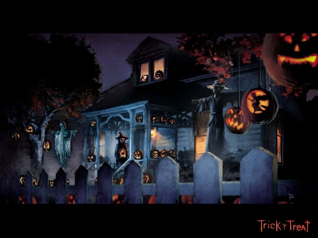 Trick r Treat, haunted house, jack-o-lanterns, SD Desktop Wallpaper