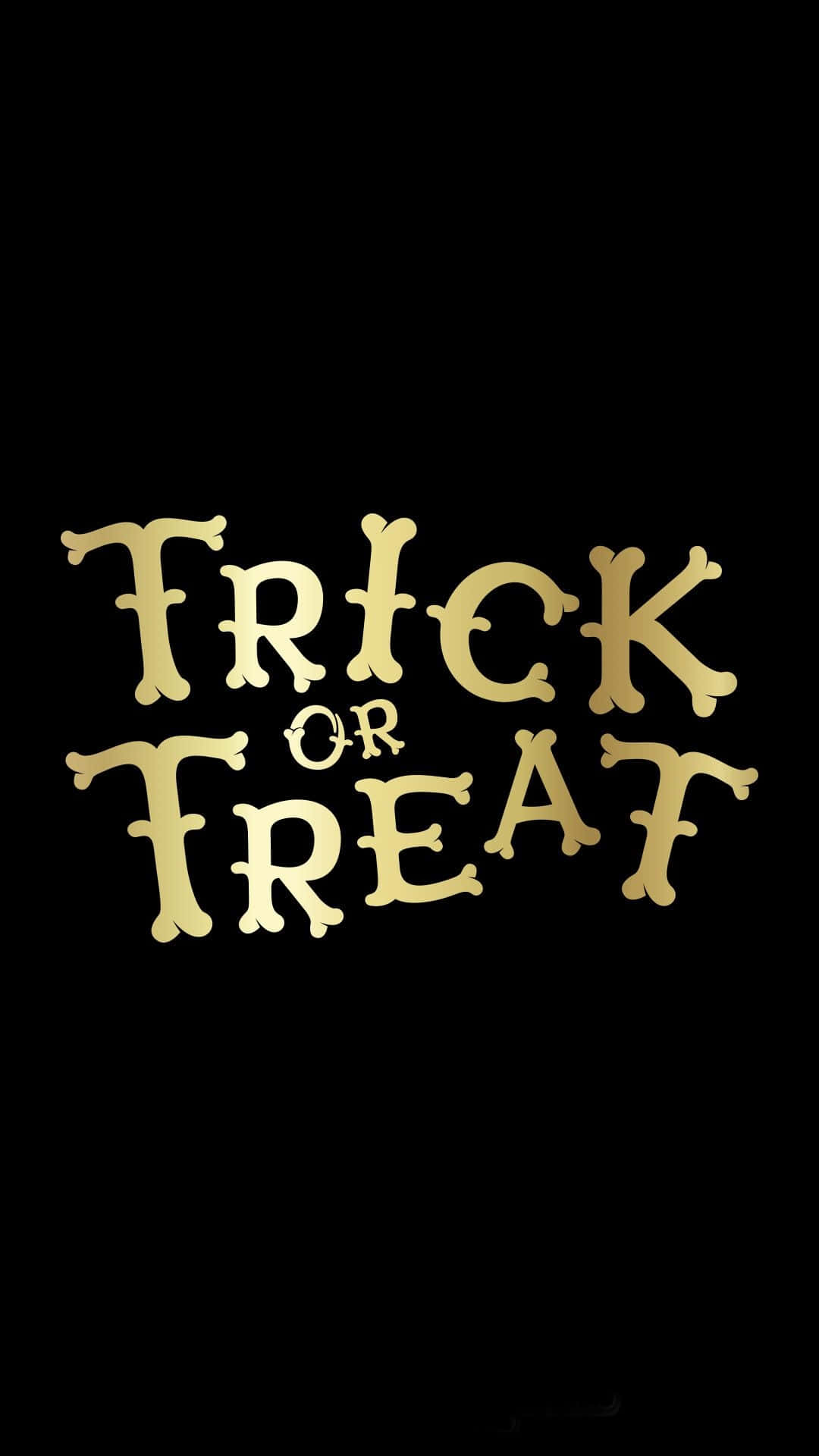 Trick or Treat, spooky font, golden, Full HD Phone Wallpaper