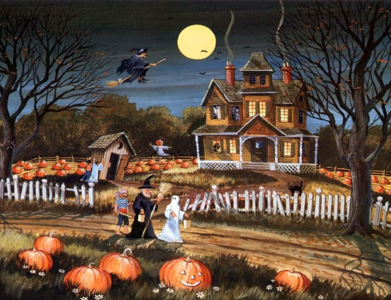 Trick r treat, Halloween night, witch, HD Desktop Wallpaper
