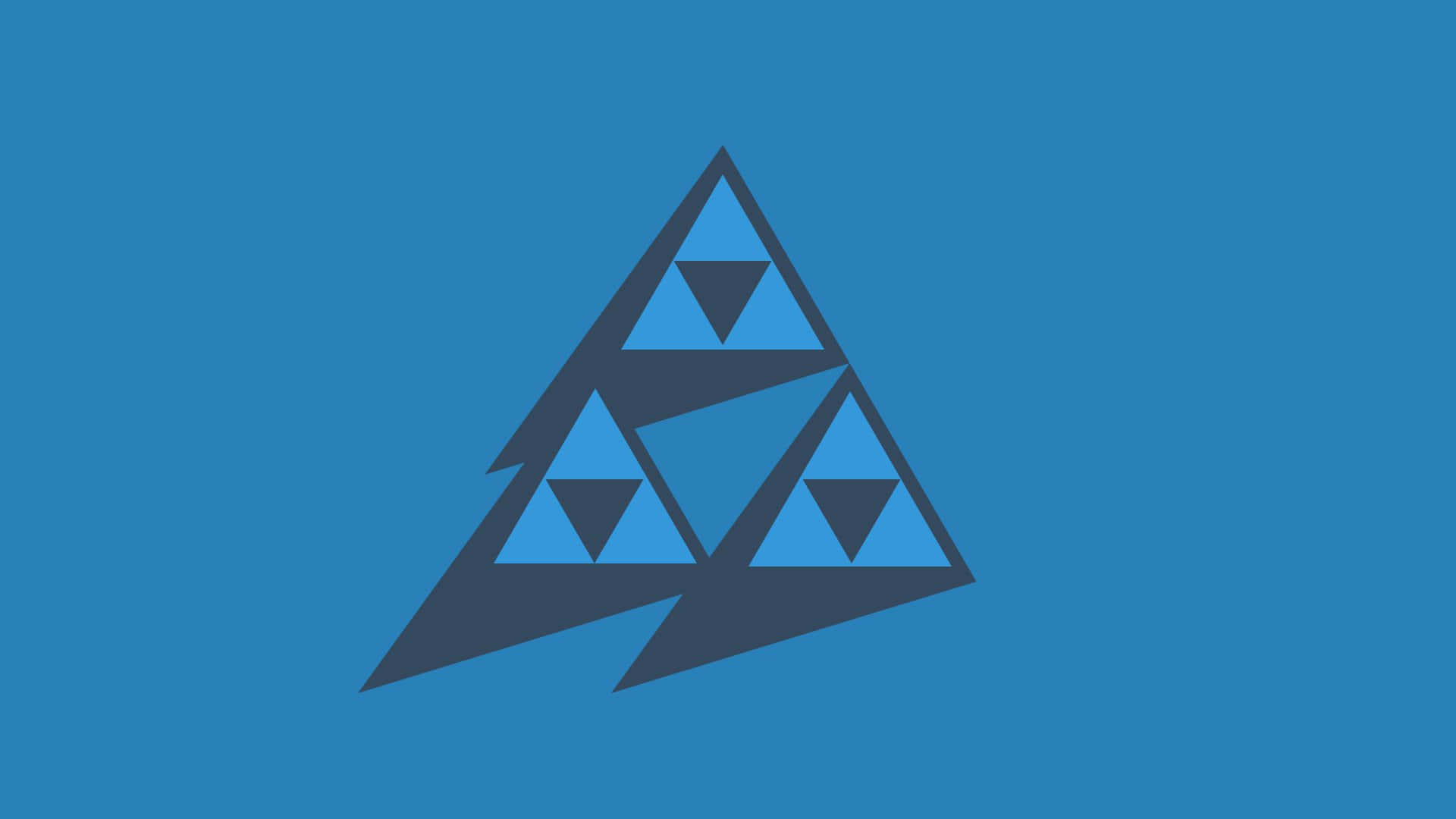 Triforce, blue, stylized, Full HD Desktop Wallpaper