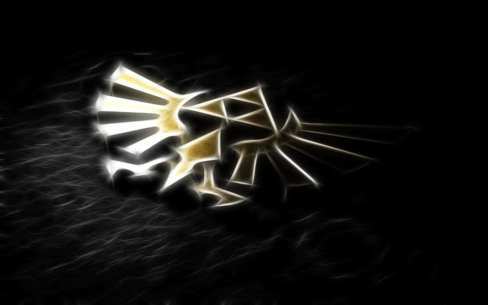 Triforce, golden, abstract fractal sculpture, Full HD Desktop Wallpaper