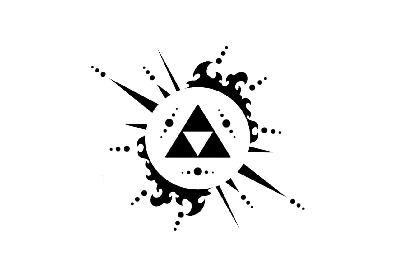 Triforce, black, ink splatters, HD Desktop Wallpaper