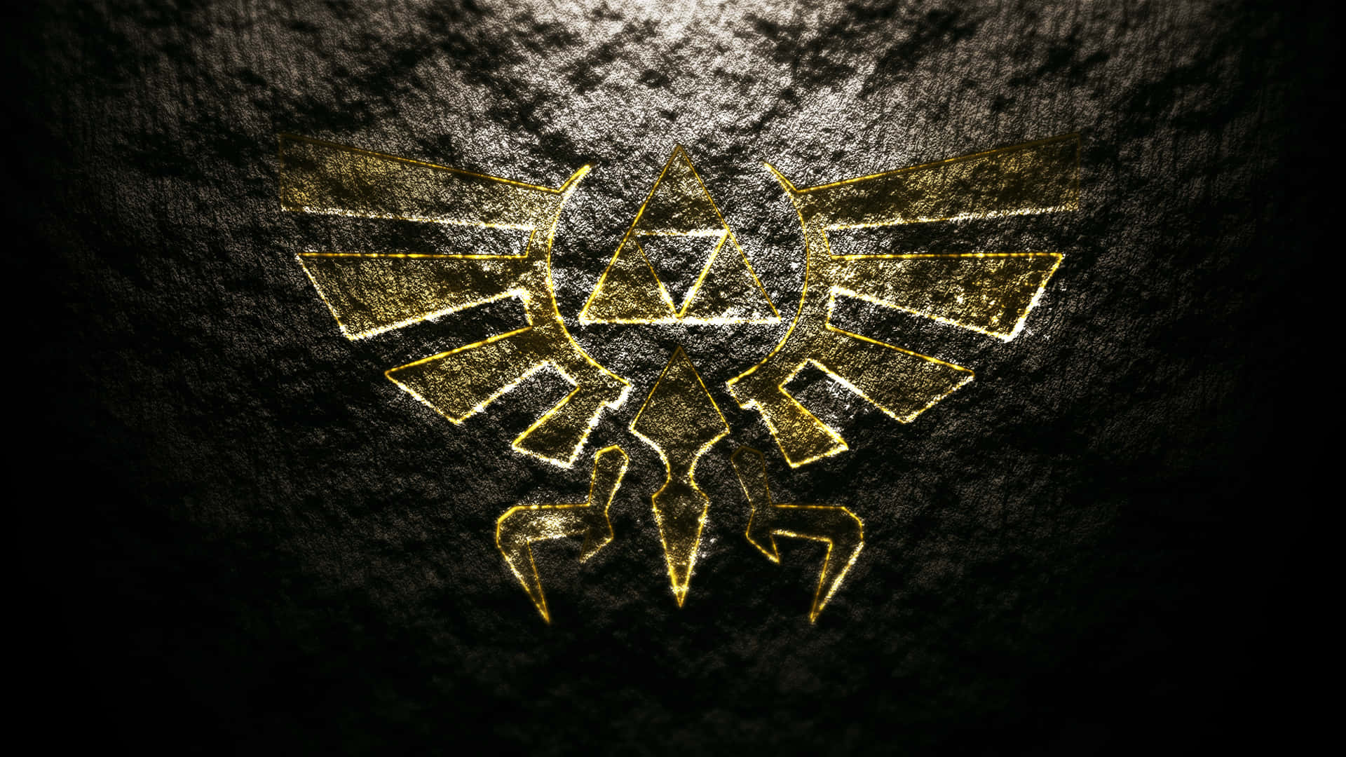 Triforce, golden, glowing, Full HD Desktop Wallpaper