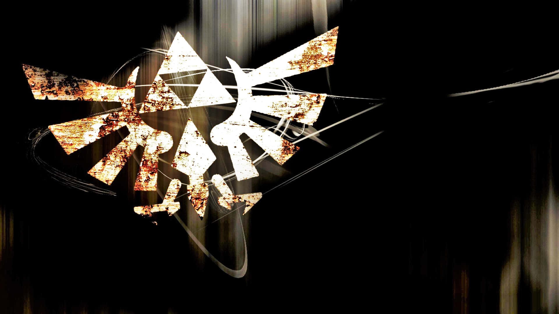 Triforce, golden, shattered, Full HD Desktop Wallpaper